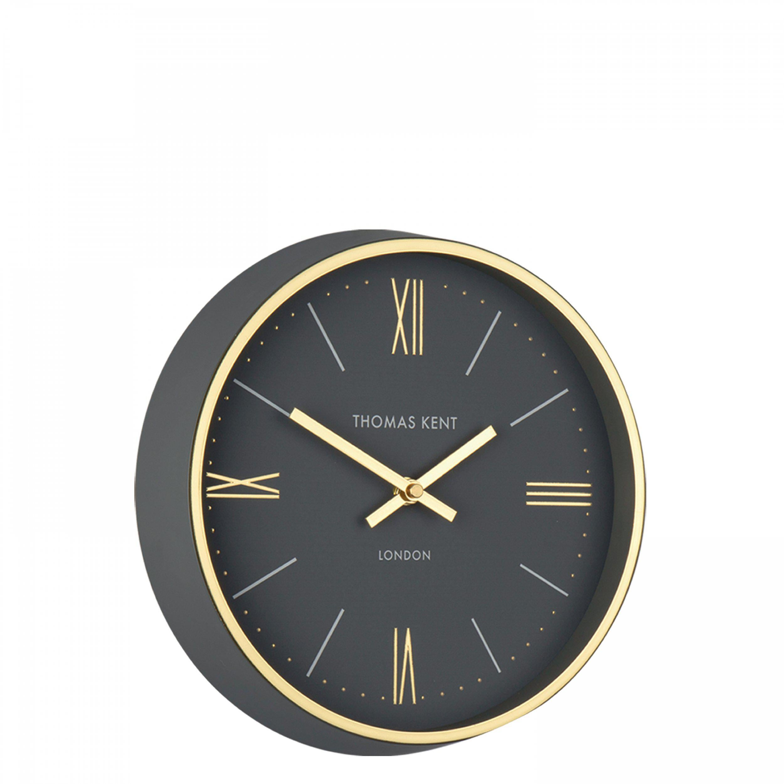 Hampton Wall Clock in Charcoal - Charcoal