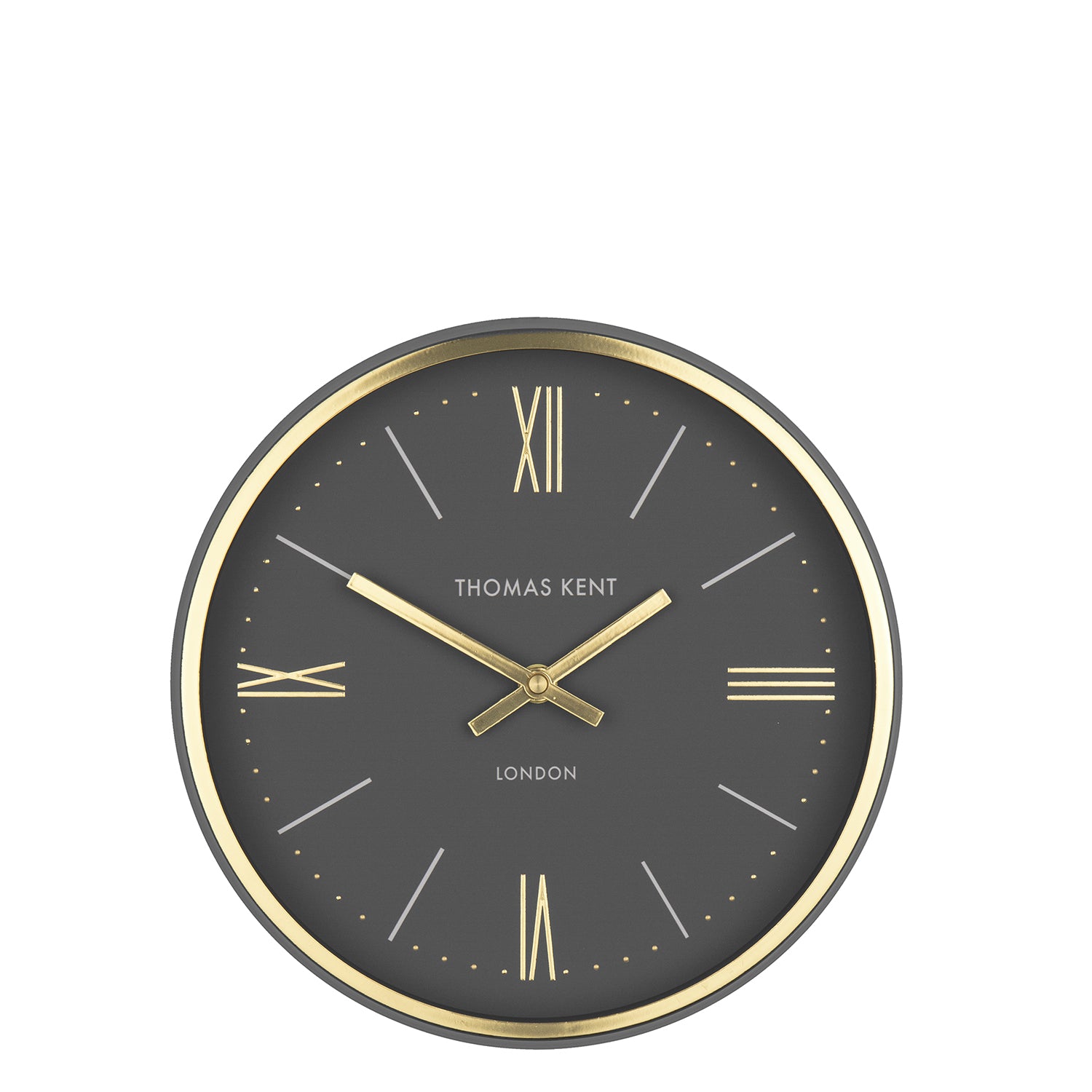 Hampton Wall Clock in Charcoal - Charcoal