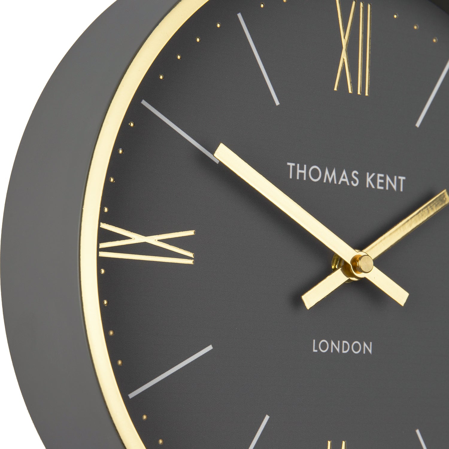 Hampton Wall Clock in Charcoal - Charcoal