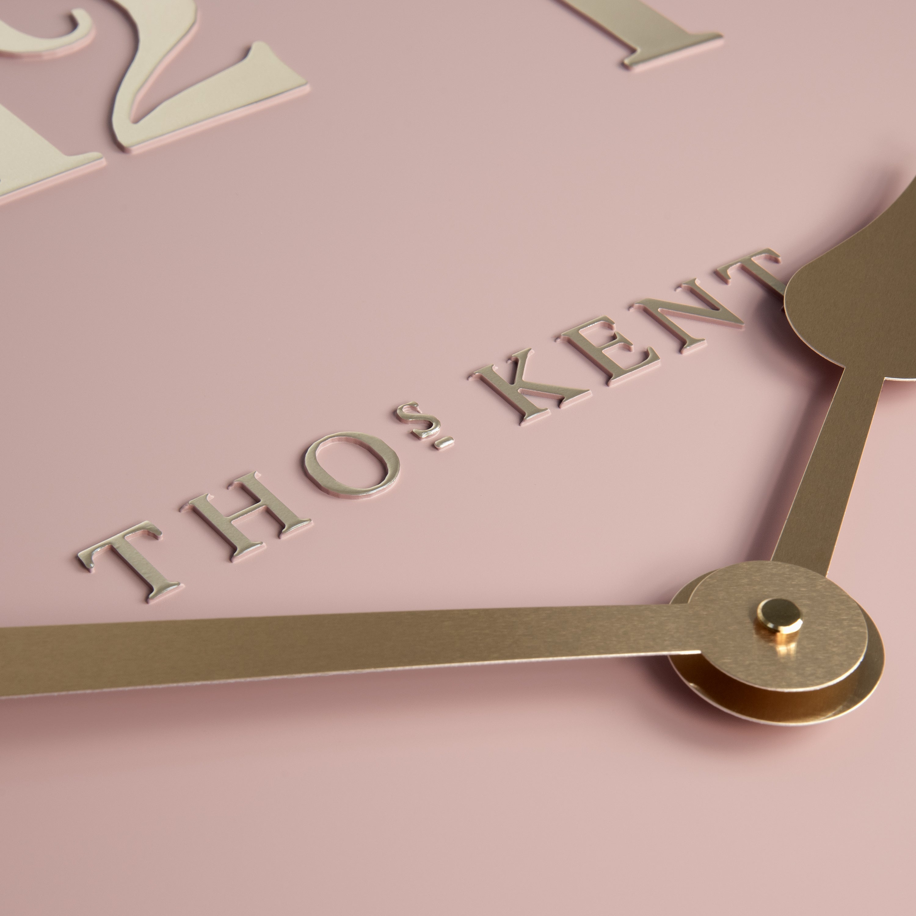 Arabic Small Wall Clock in Blush Pink
