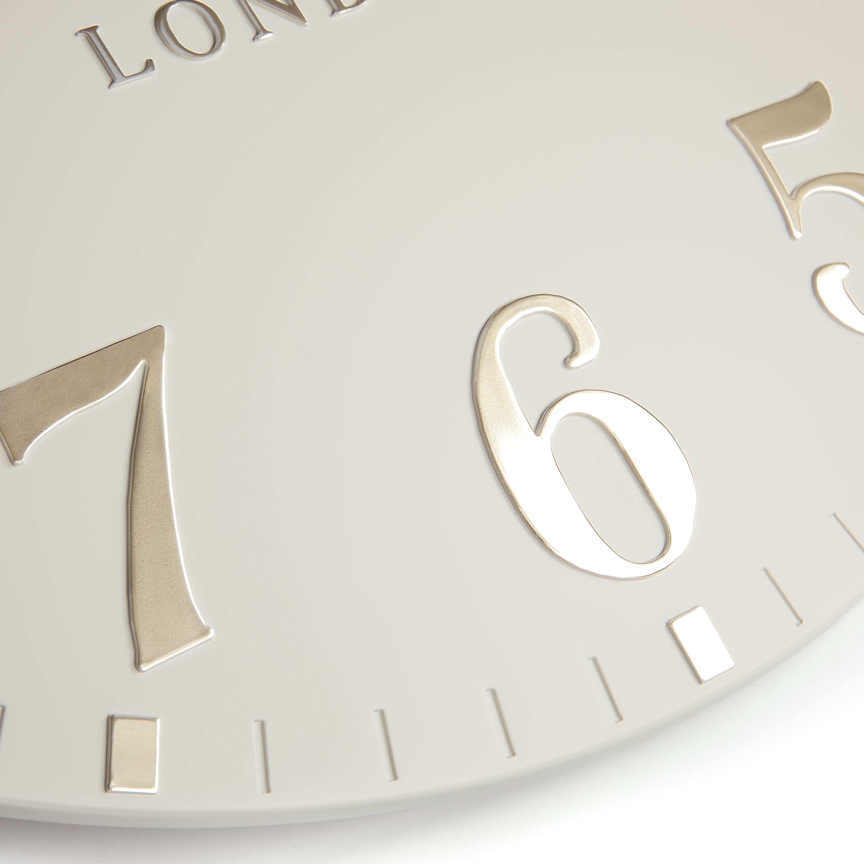 Arabic Wall Clock in Oatmeal - Oatmeal