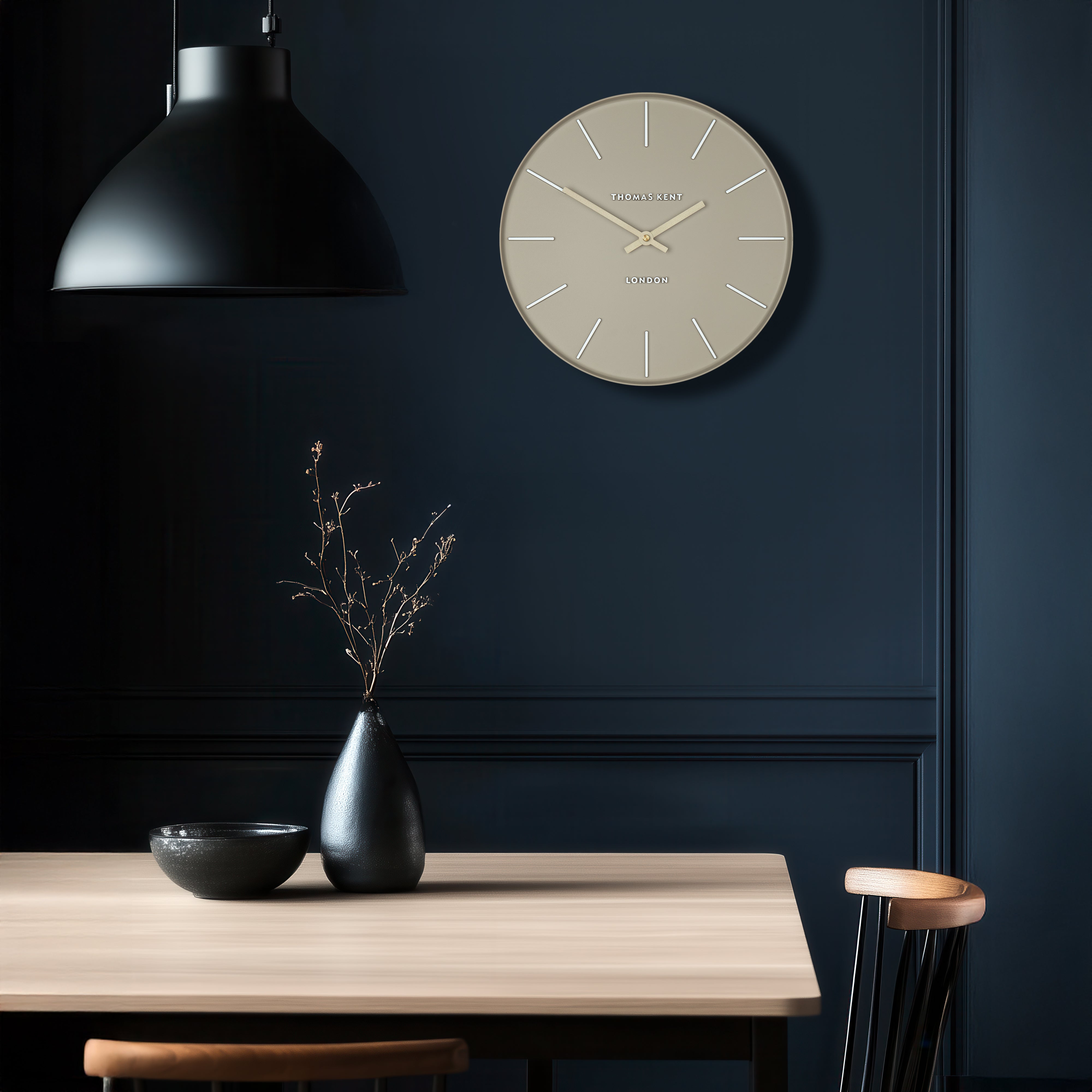 Osprey Wall Clock in Taupe Grey