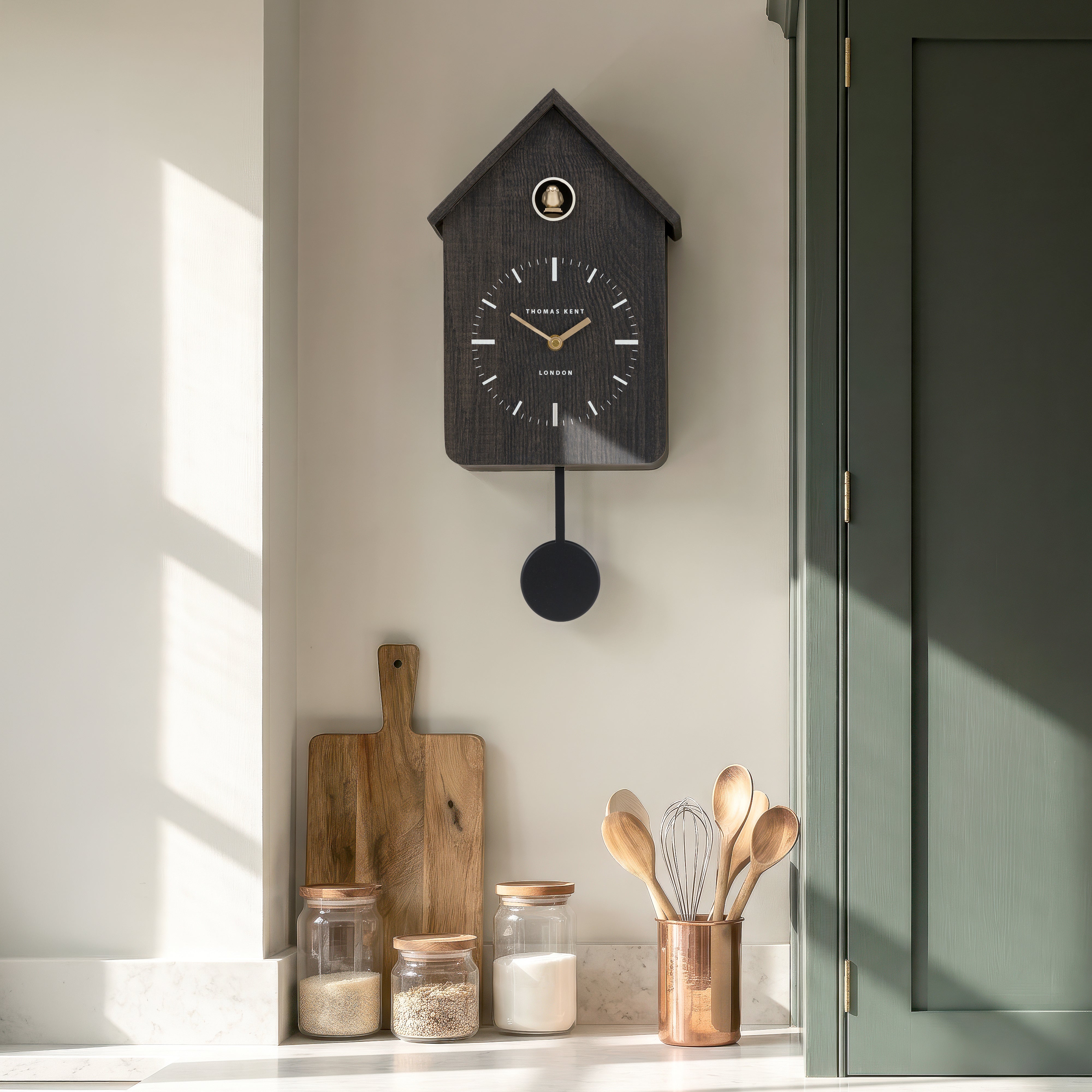 Cuckoo Wall Clock in Charcoal