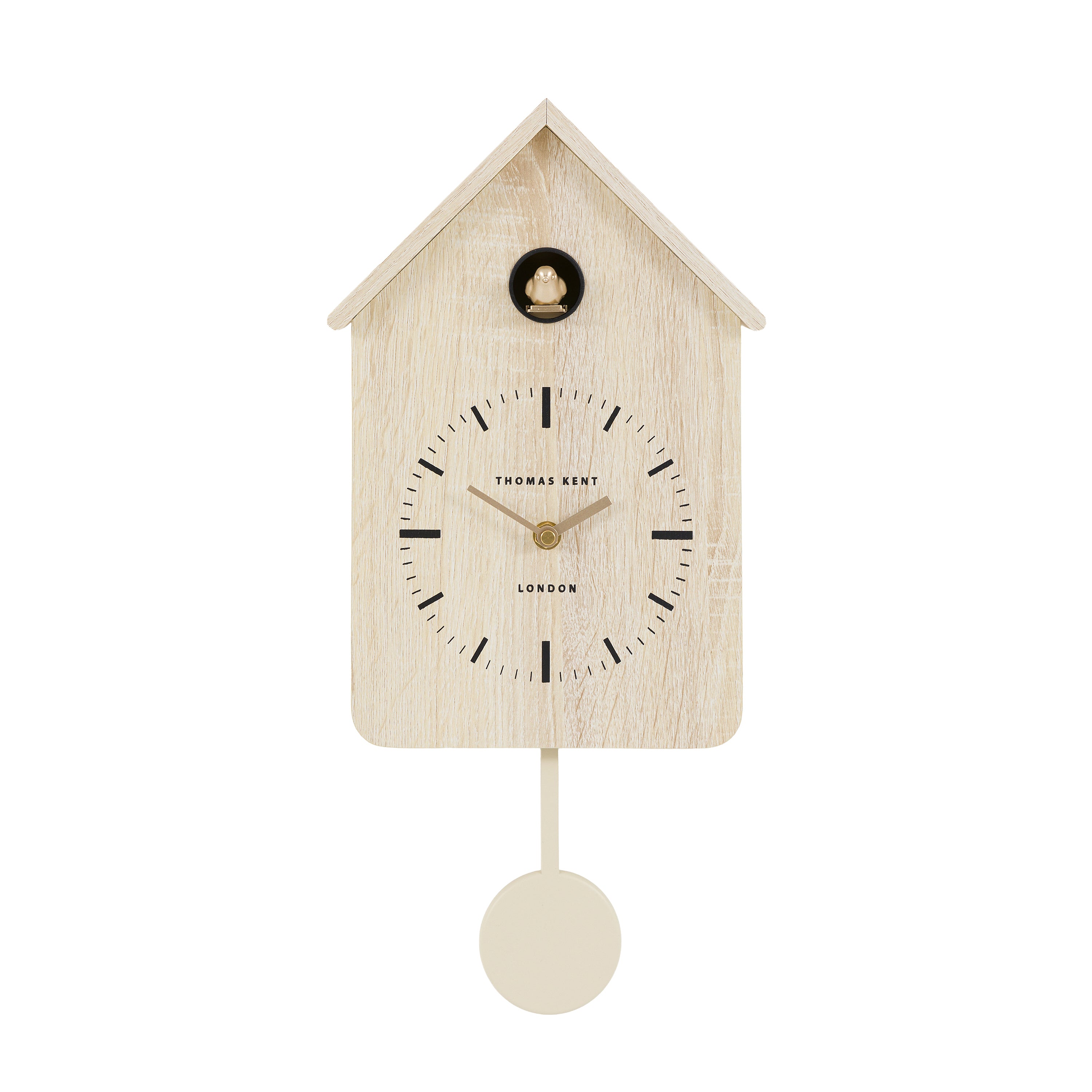 Cuckoo Wall Clock in Washed Oak