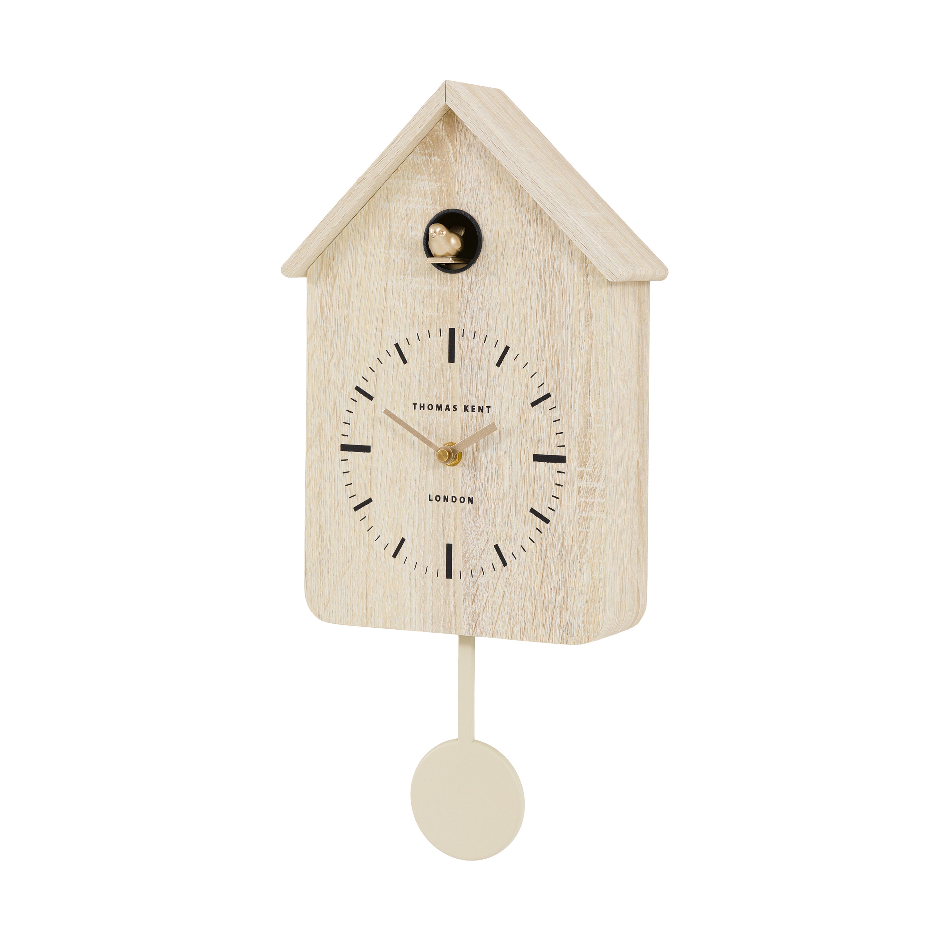 Cuckoo Wall Clock in Washed Oak