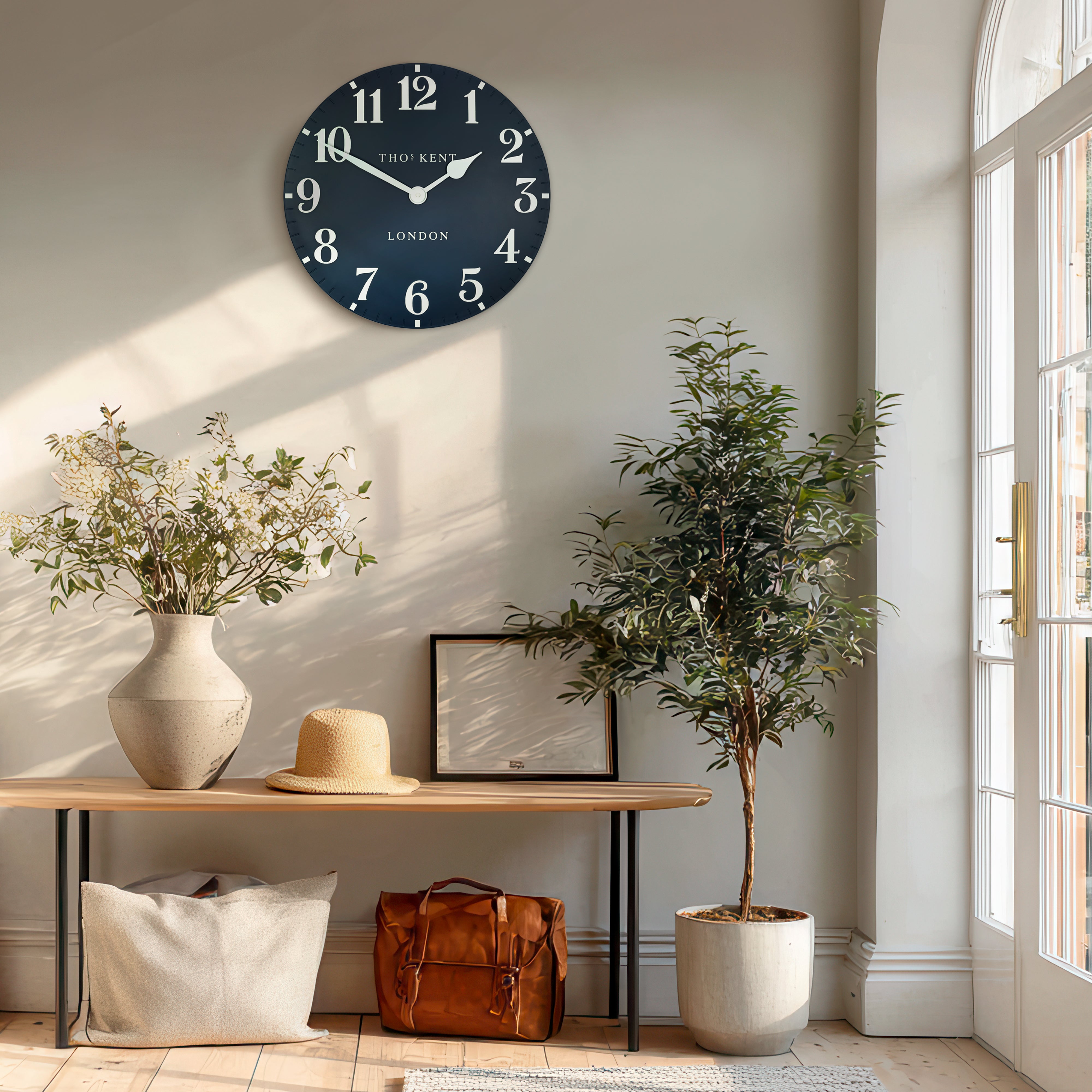 Arabic Wall Clock in Ink Blue
