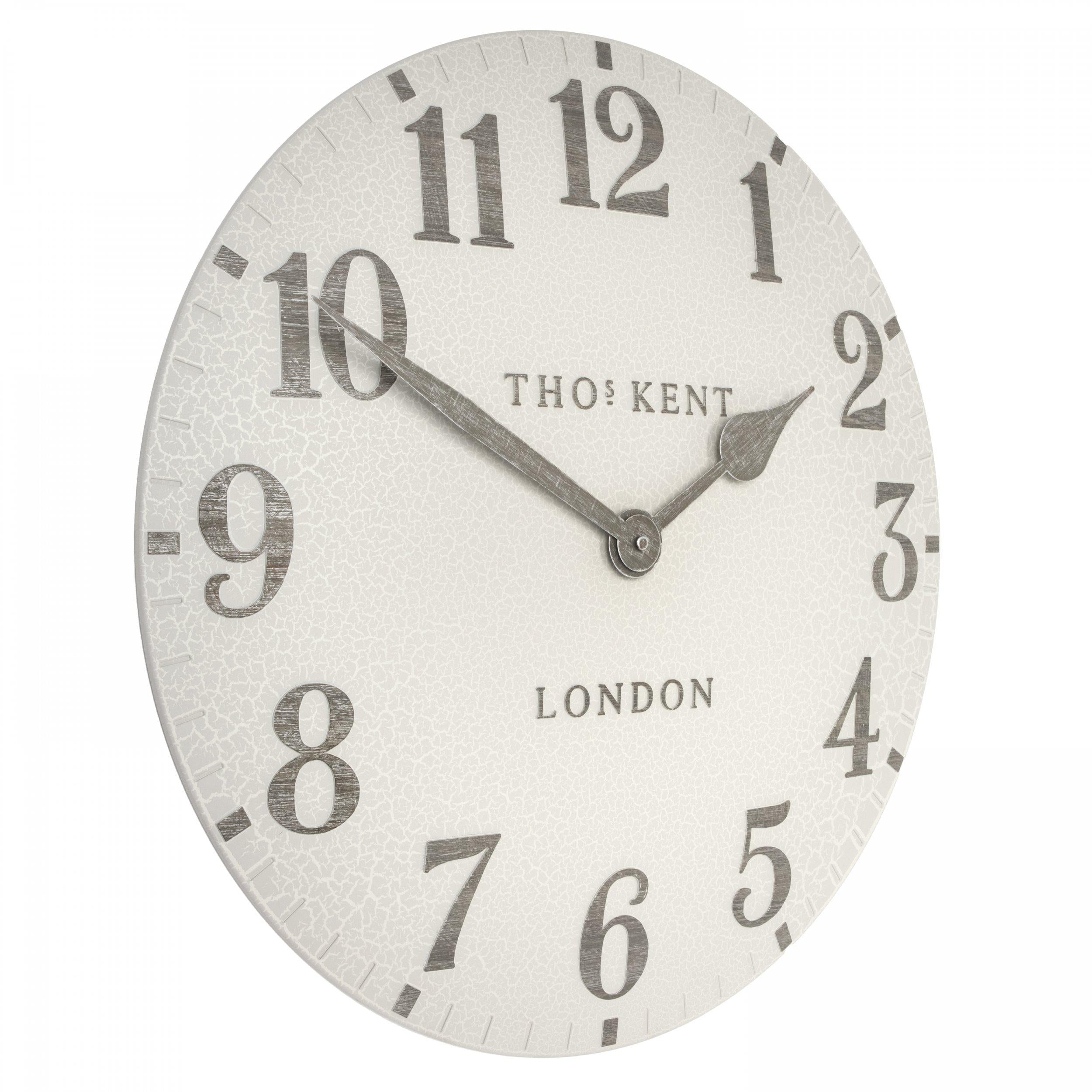 Arabic Outdoor Wall Clock in Crackle Cream - Crackle Cream