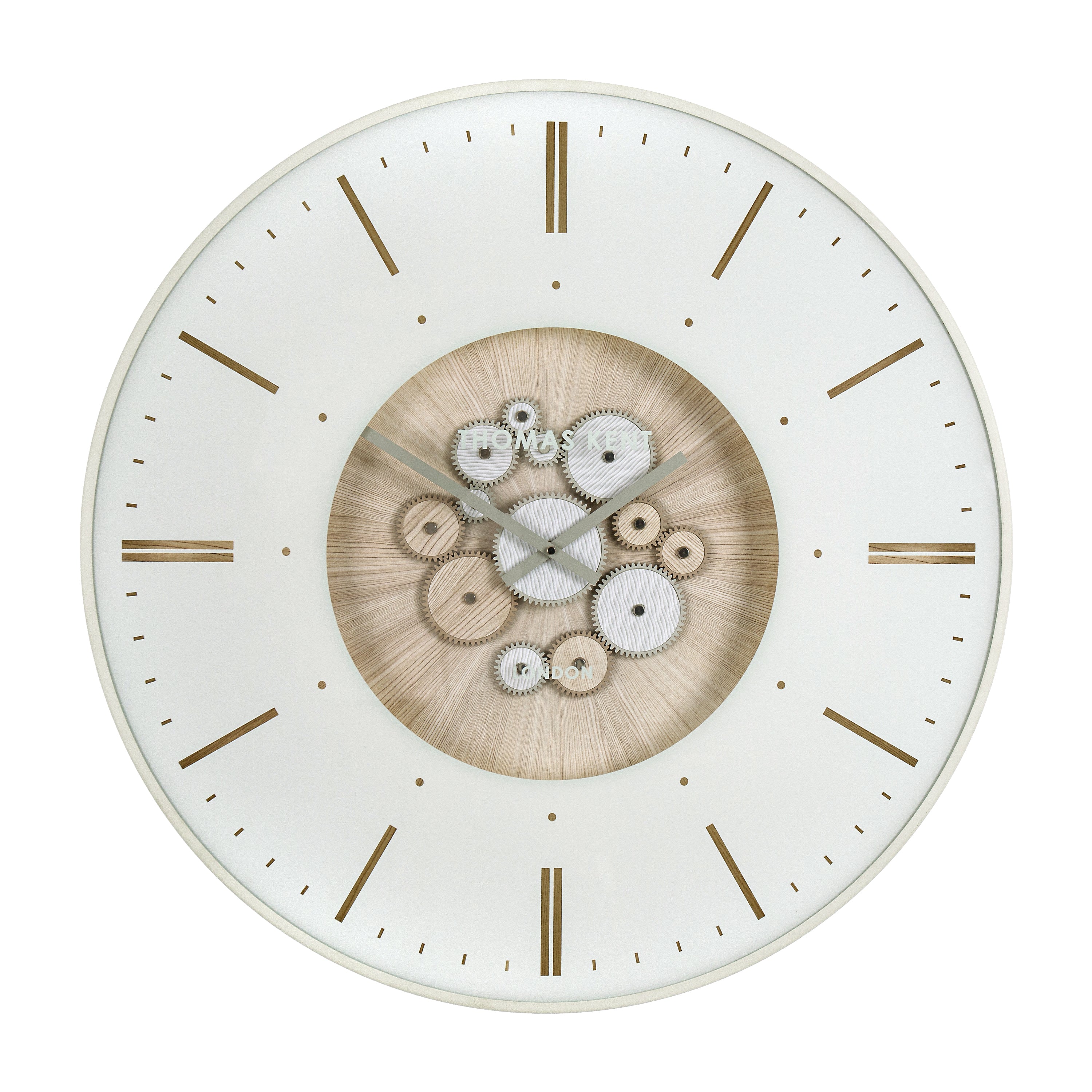 Clocksmith Wall Clock Cog Ivory - White
