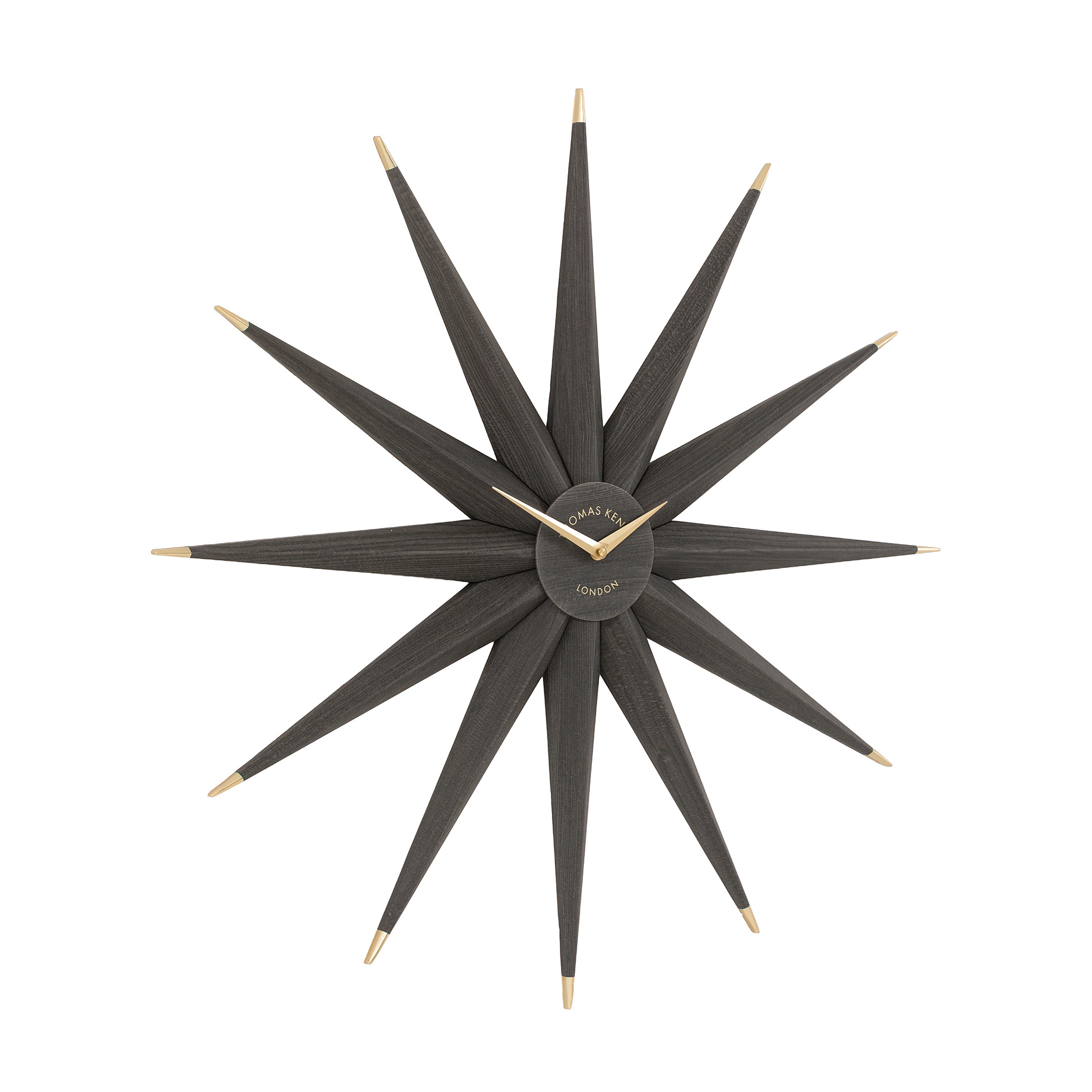 North Star Oversized Wall Clock in Dark Oak