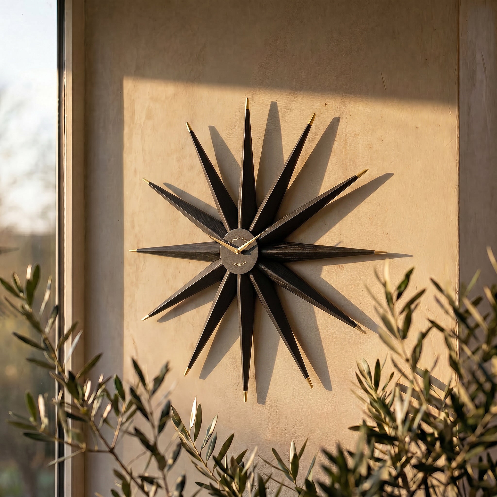 North Star Oversized Wall Clock in Dark Oak