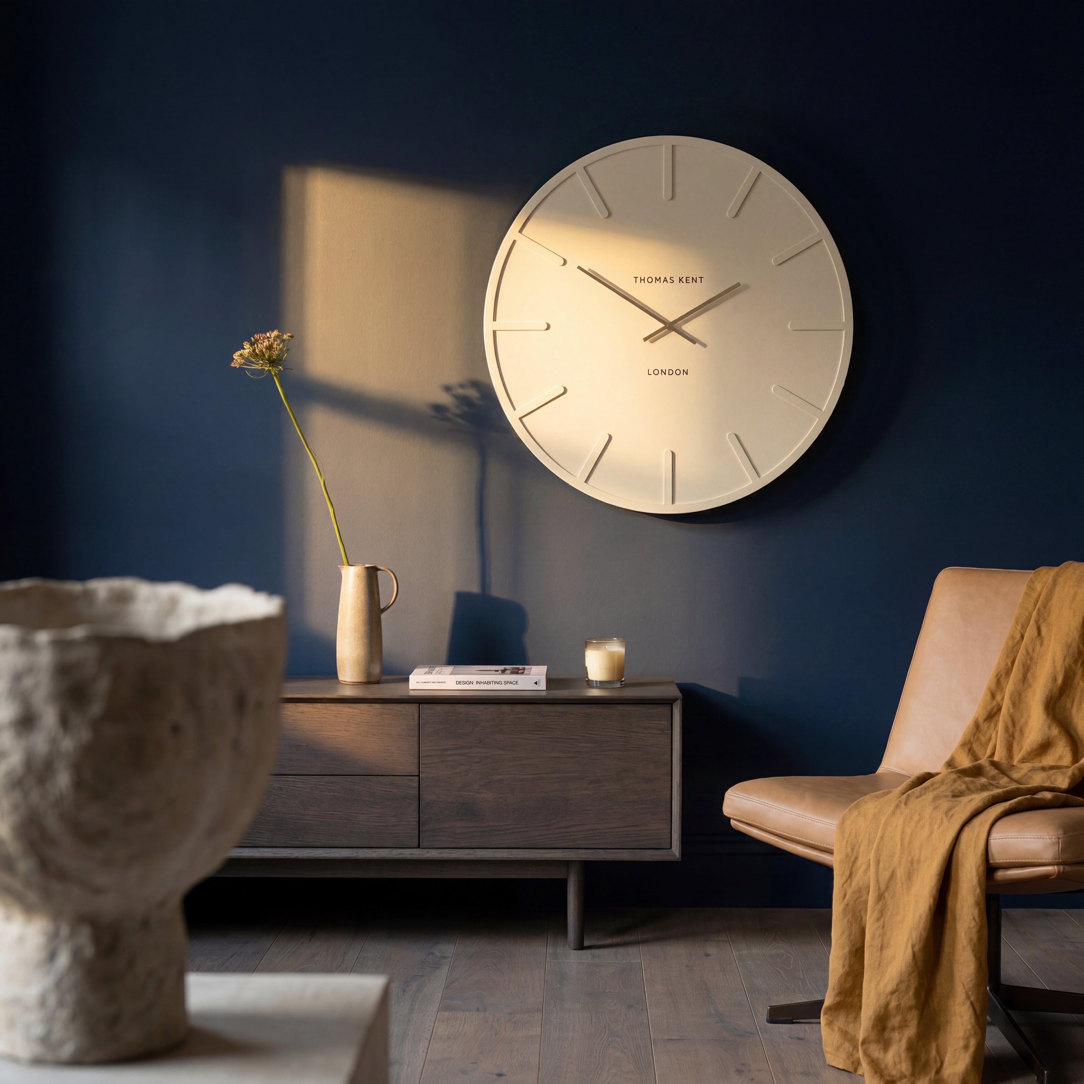 Larson Wall Clock in Cream