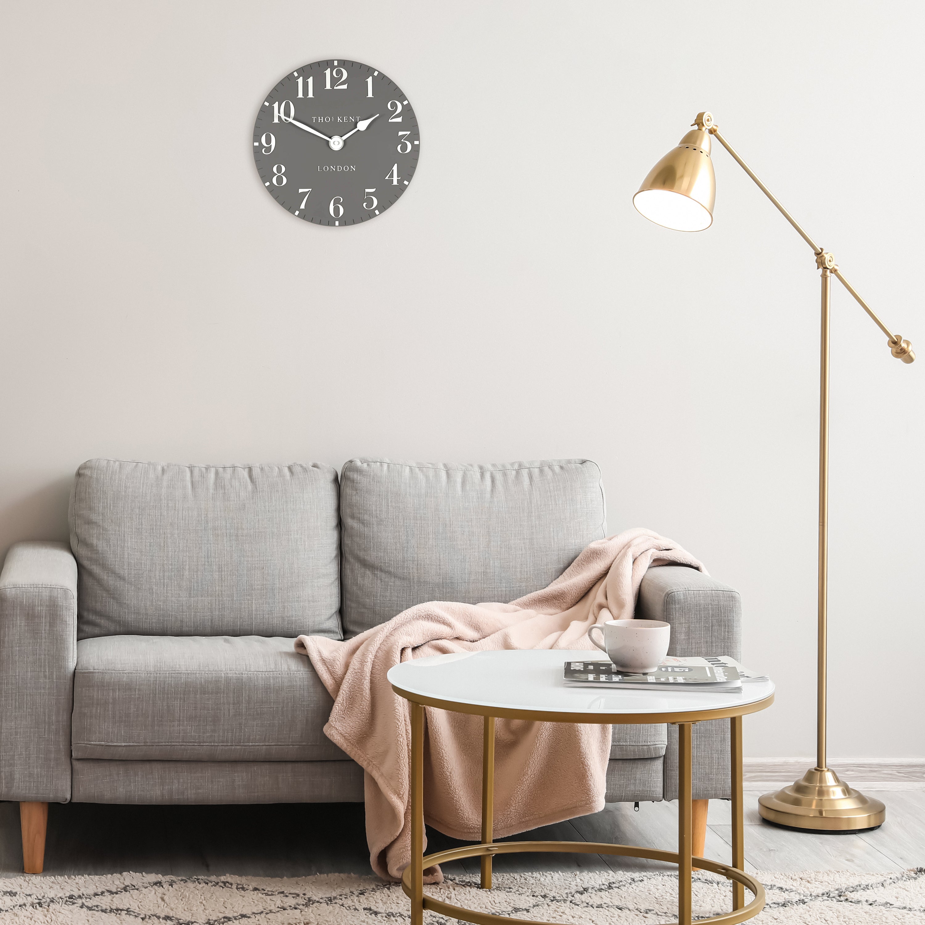 Arabic Wall Clock in Dolphin Grey - Dolphin Grey