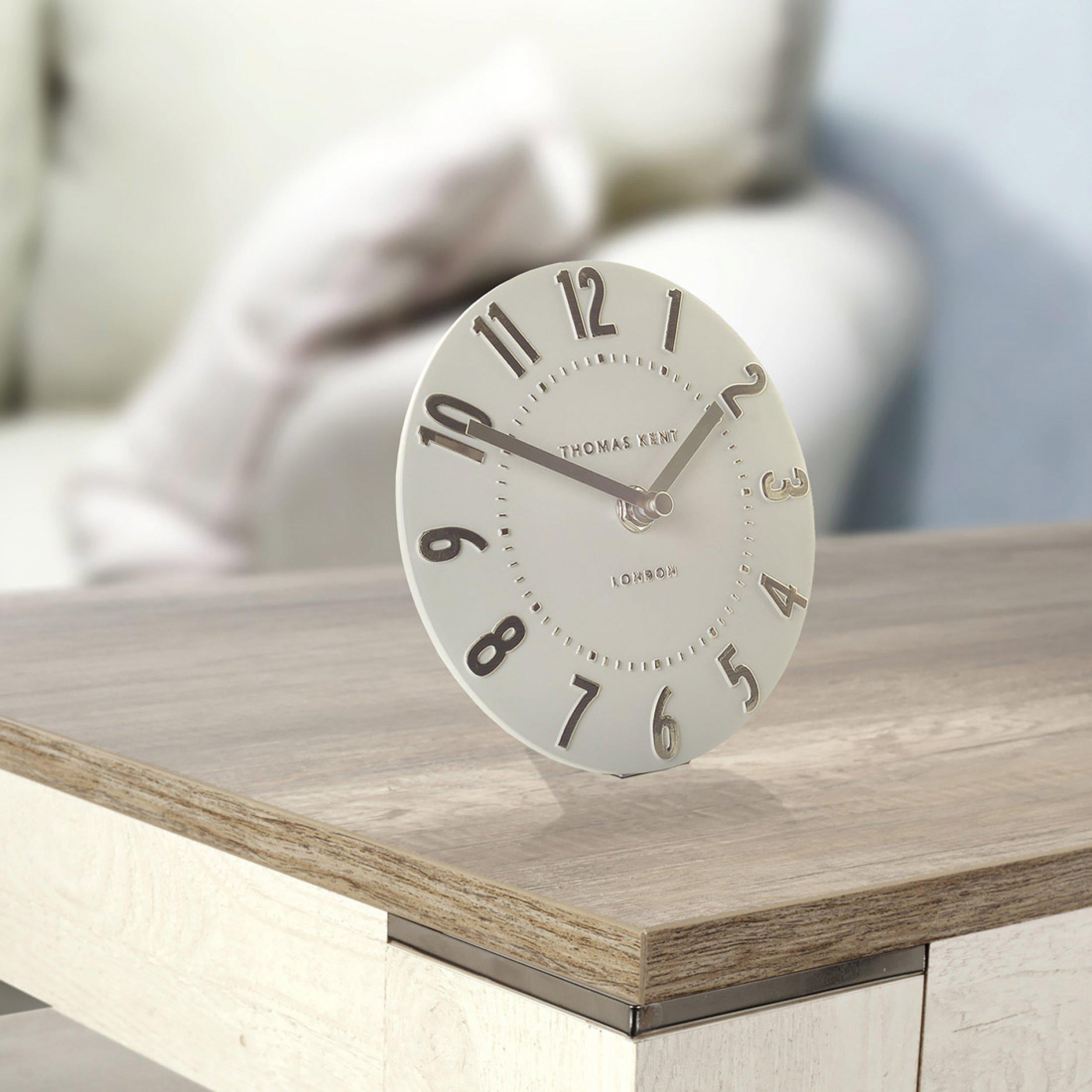 Mulberry Mantel Clock in Silver Cloud - Silver Cloud