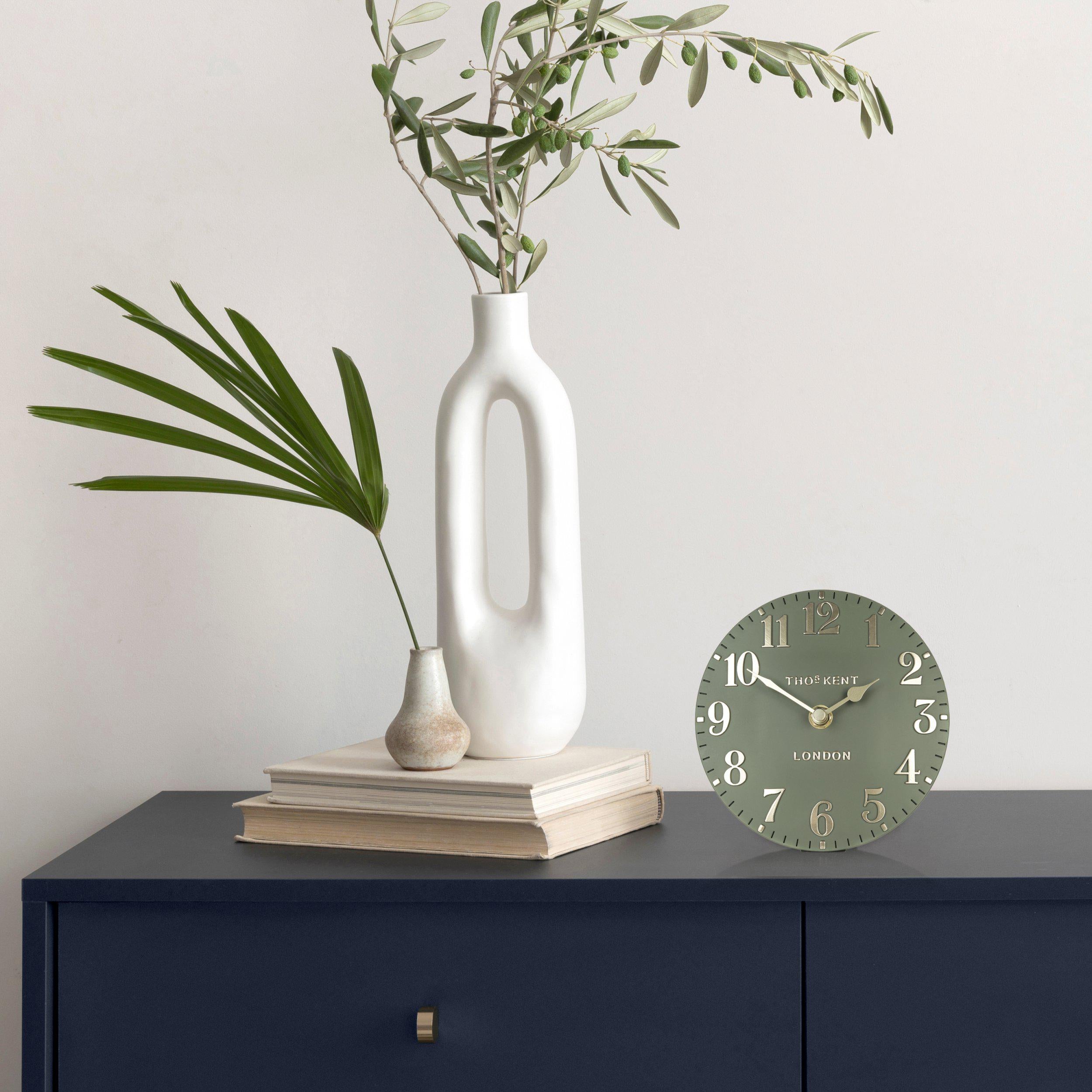Arabic Mantel Clock in Lichen Green - Lichen Green