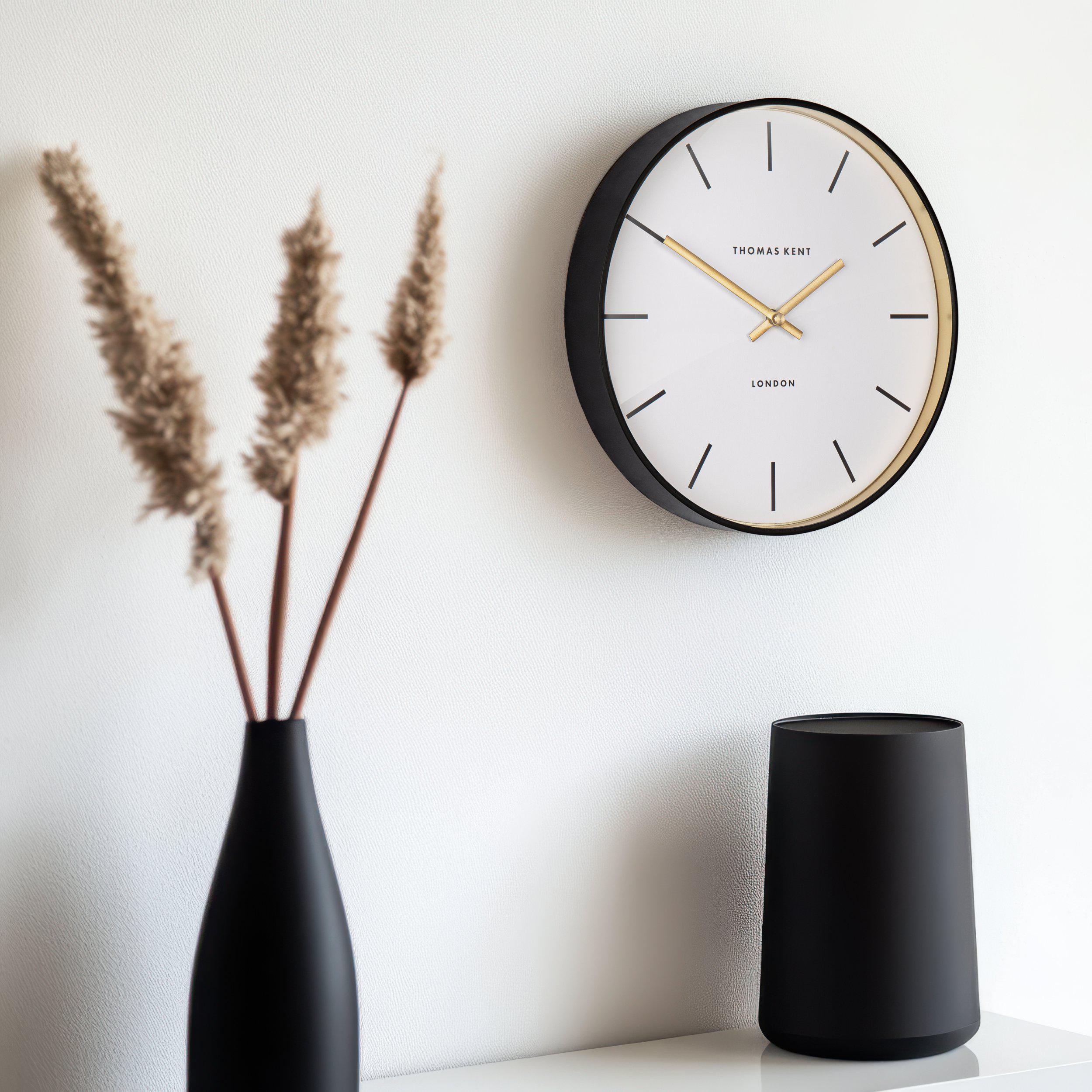 Quinn Wall Clock in Black - Black