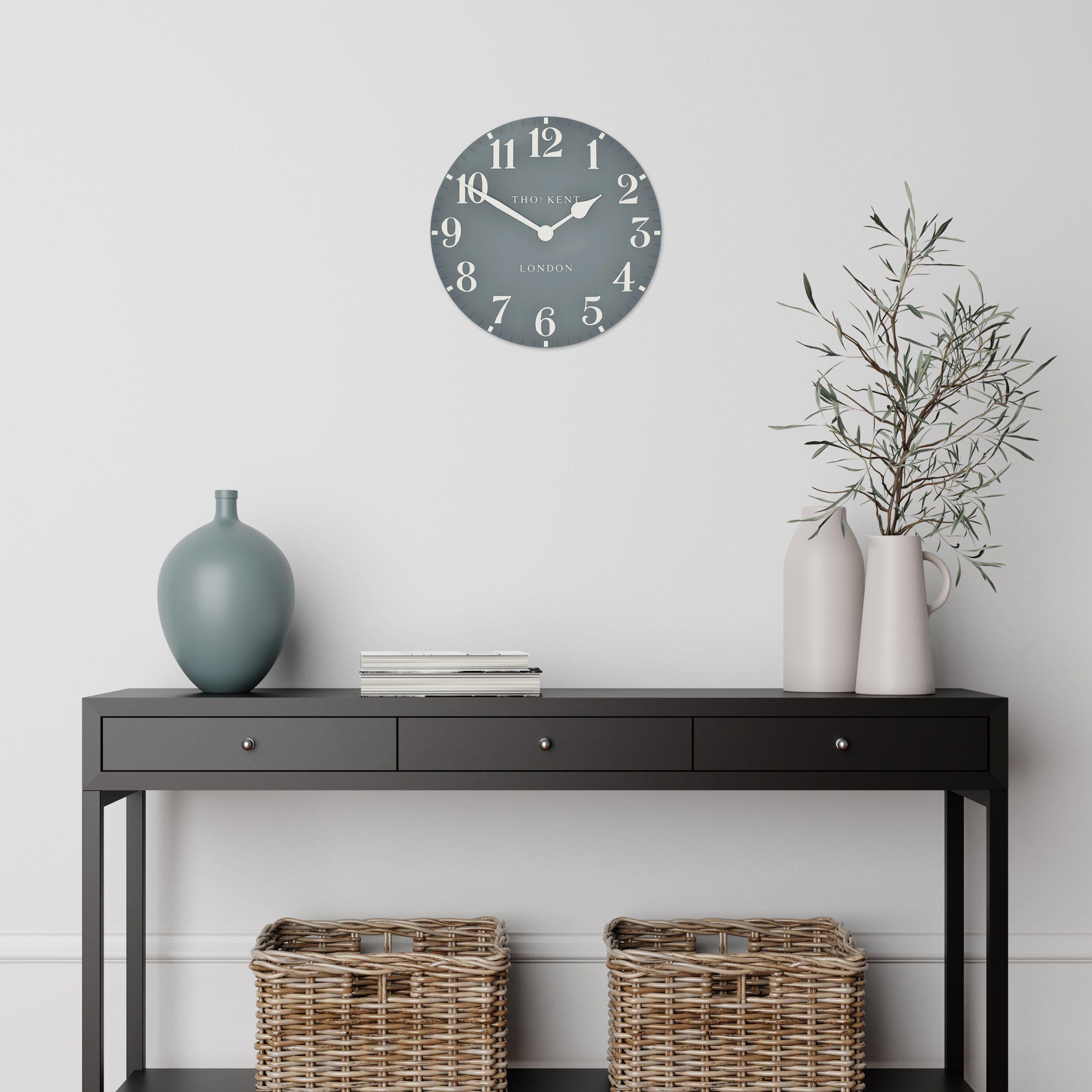 Arabic Wall Clock in Flax Blue - Flax Blue