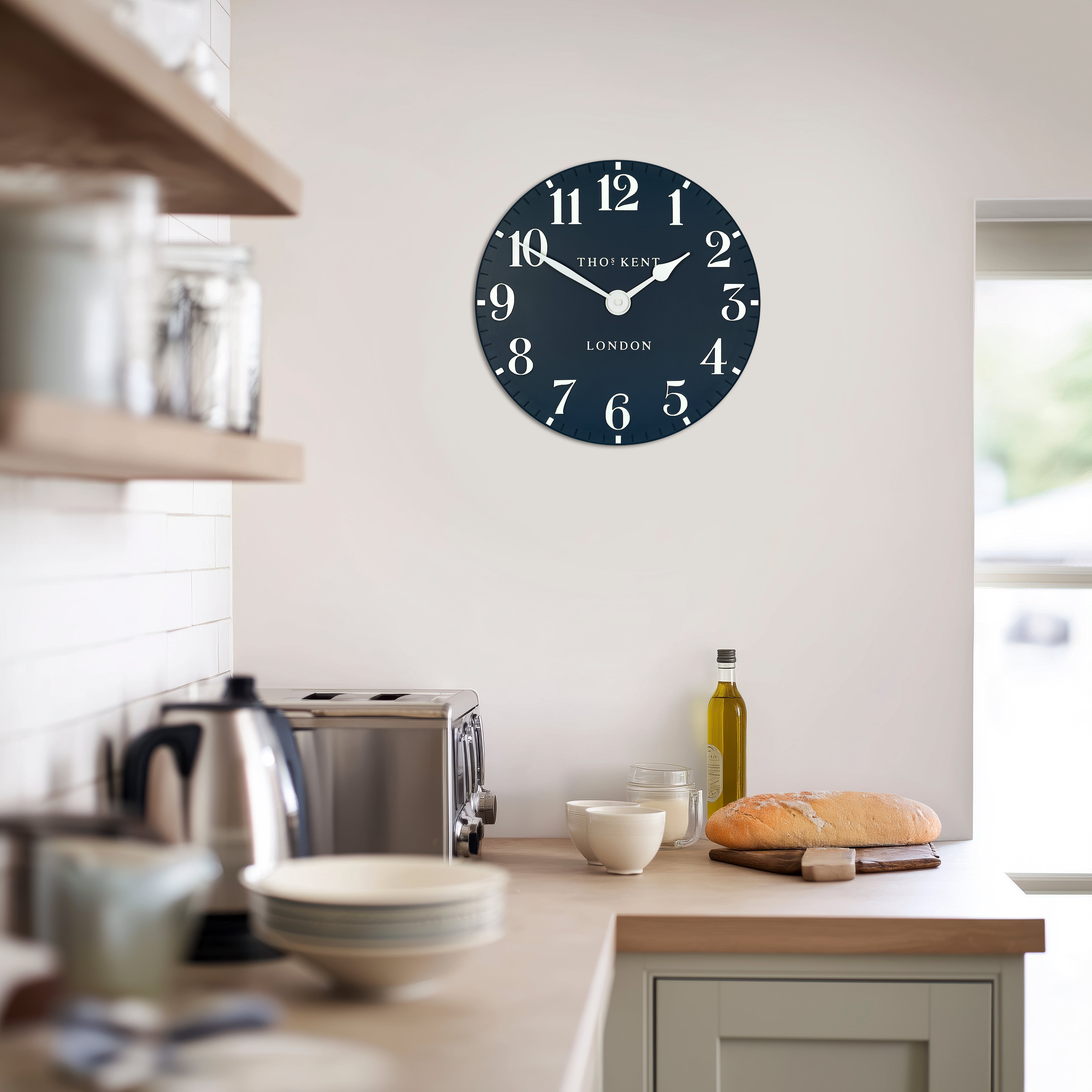 Arabic Small Wall Clock in Ink Blue