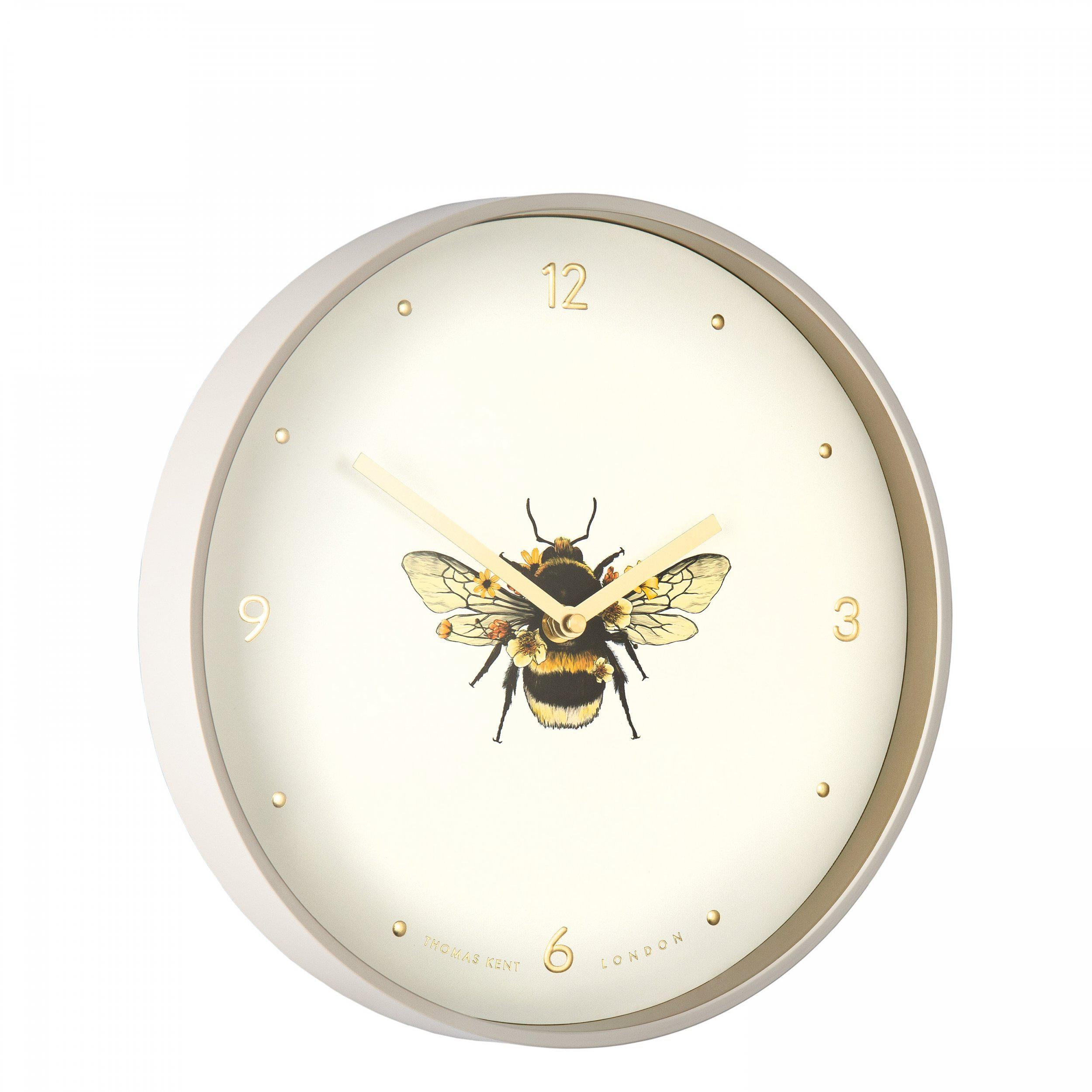 Bee In Bloom Wall Clock - Cream