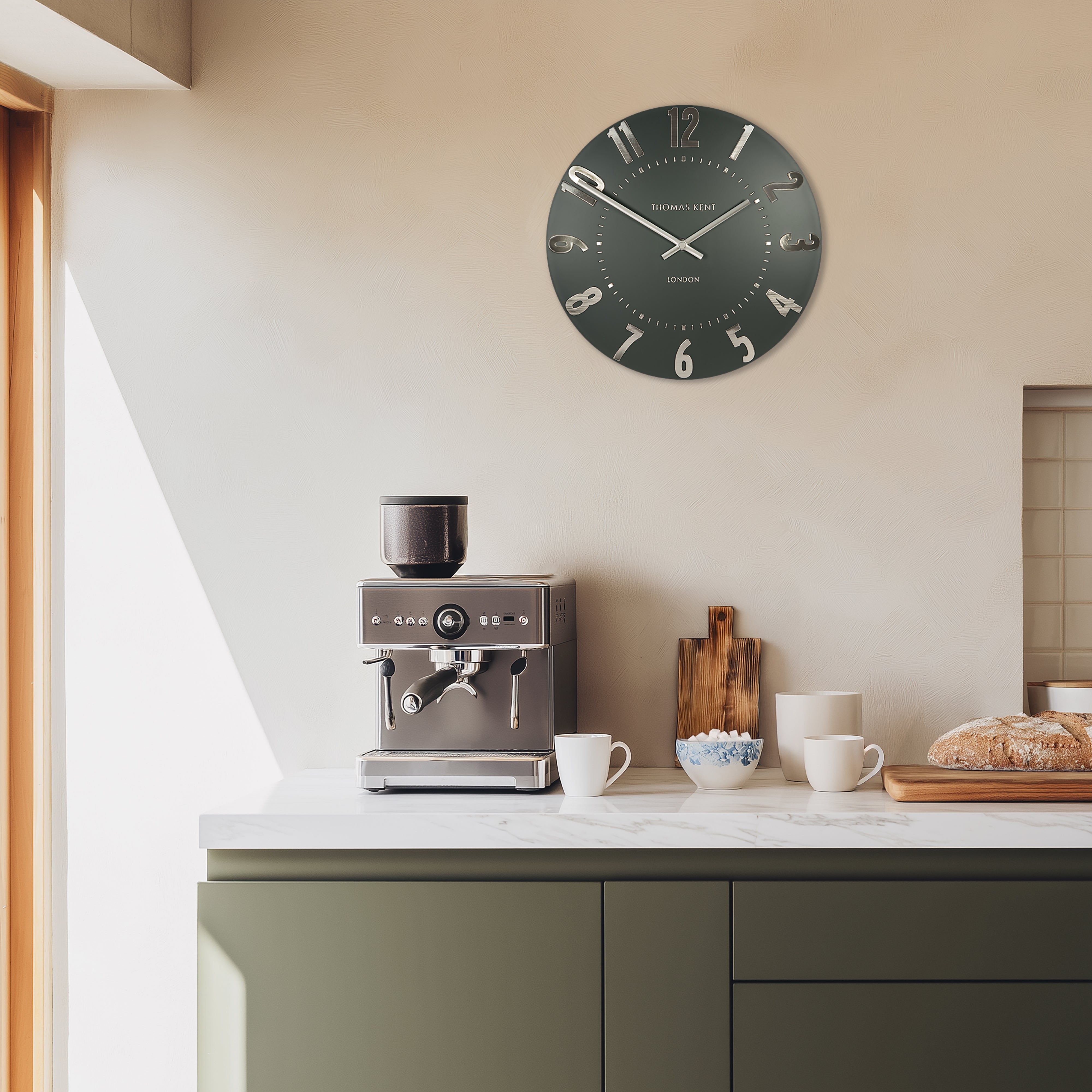 Mulberry Small Wall Clock in Olive Green