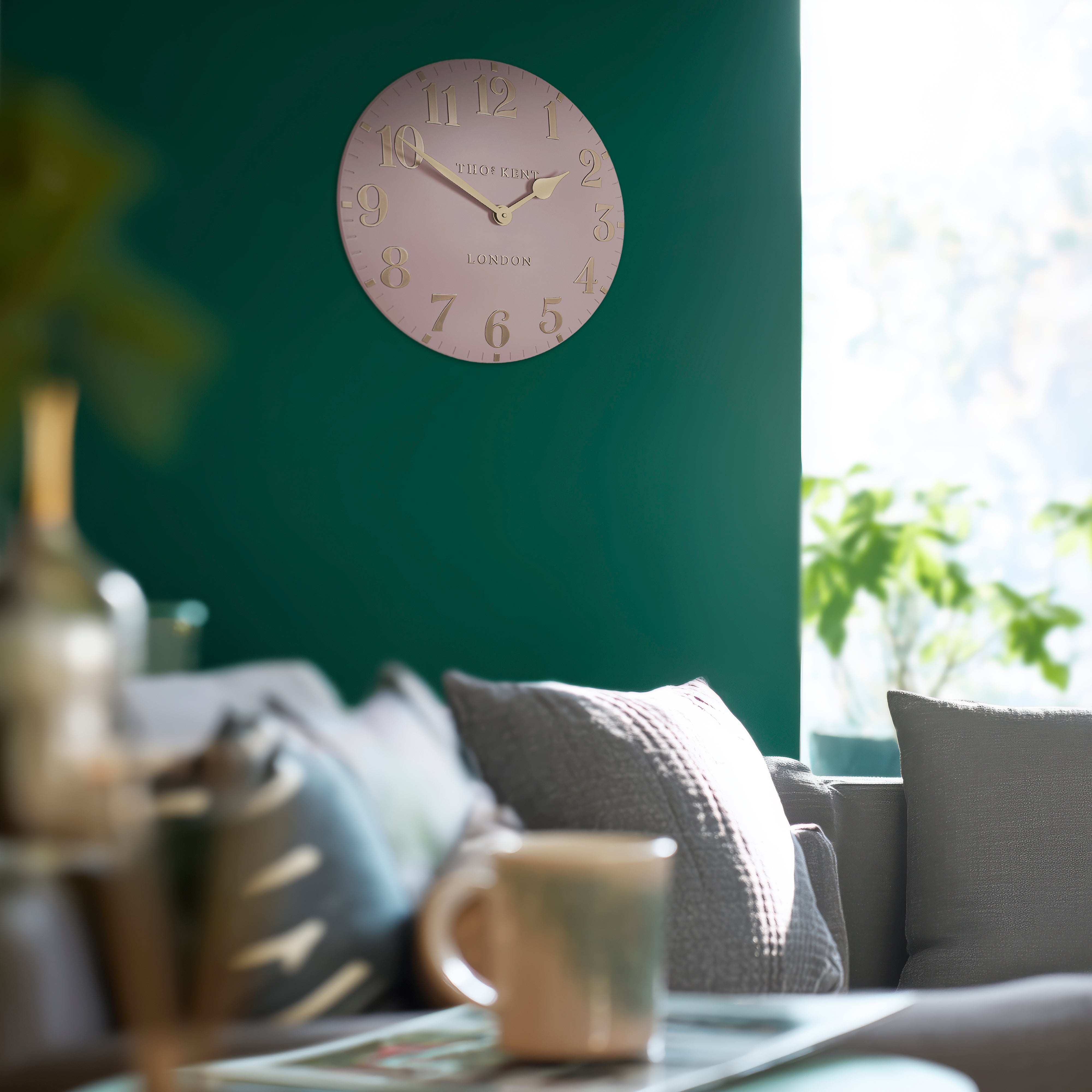 Arabic Small Wall Clock in Blush Pink