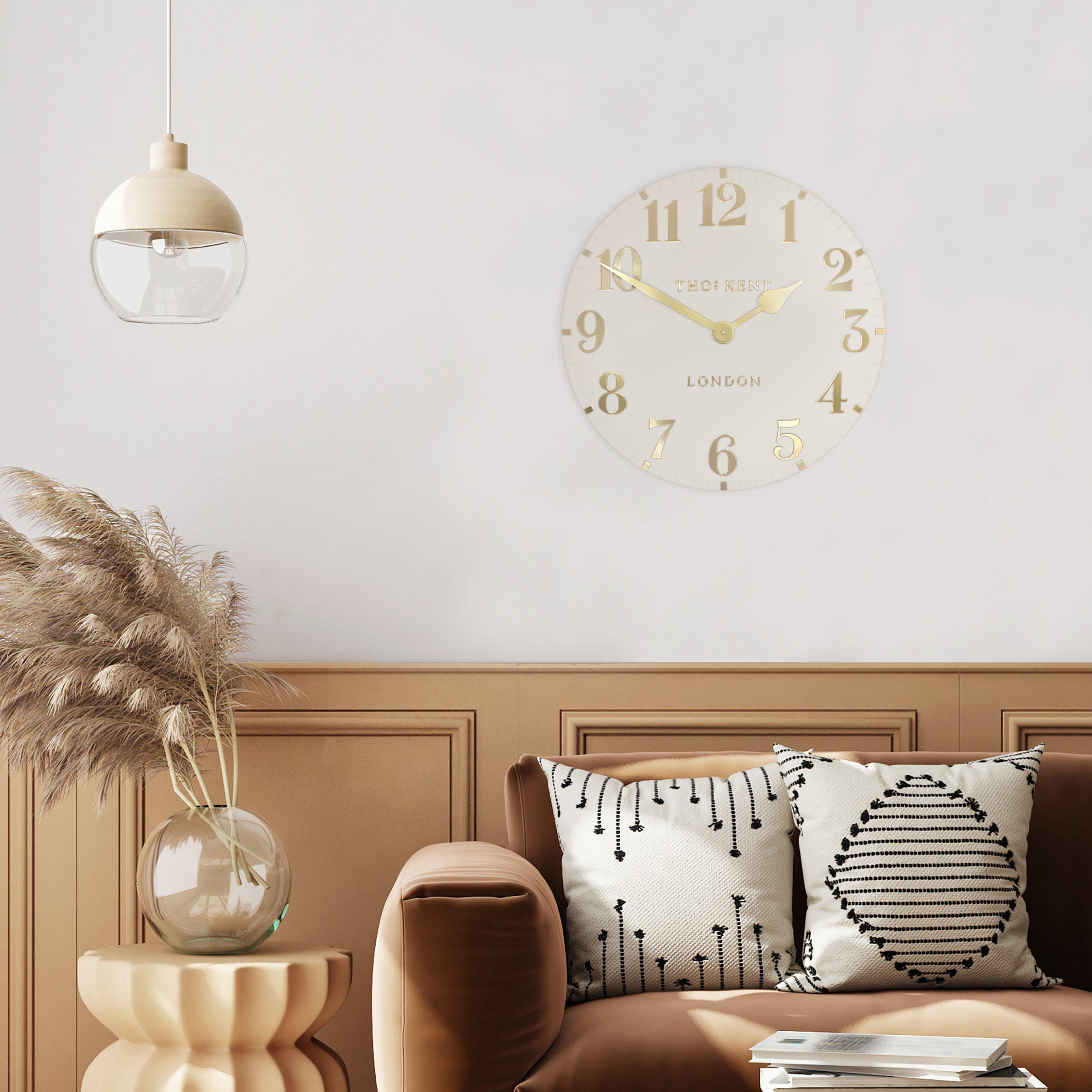 Arabic Wall Clock in Oatmeal - Oatmeal