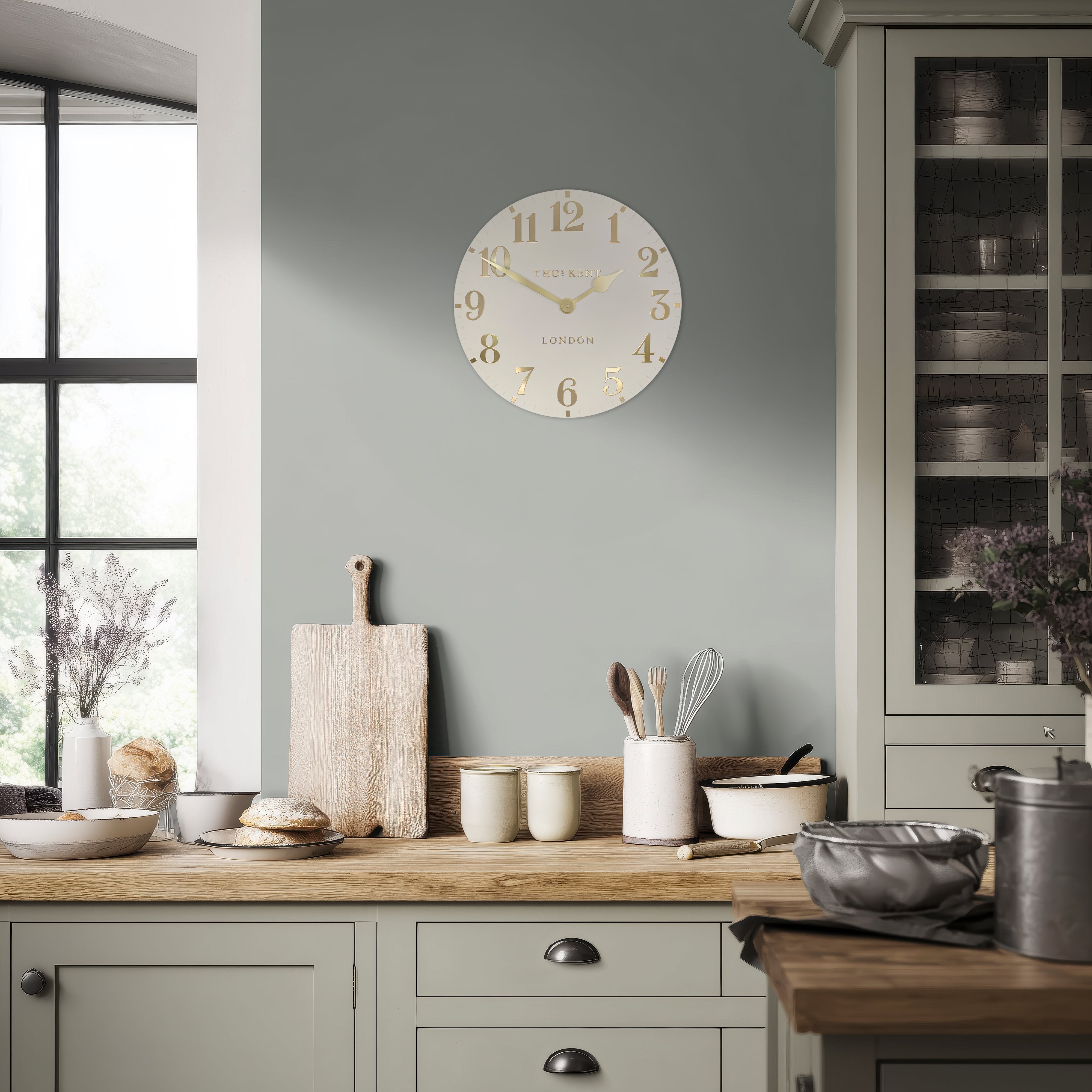 Arabic Small Wall Clock in Oatmeal