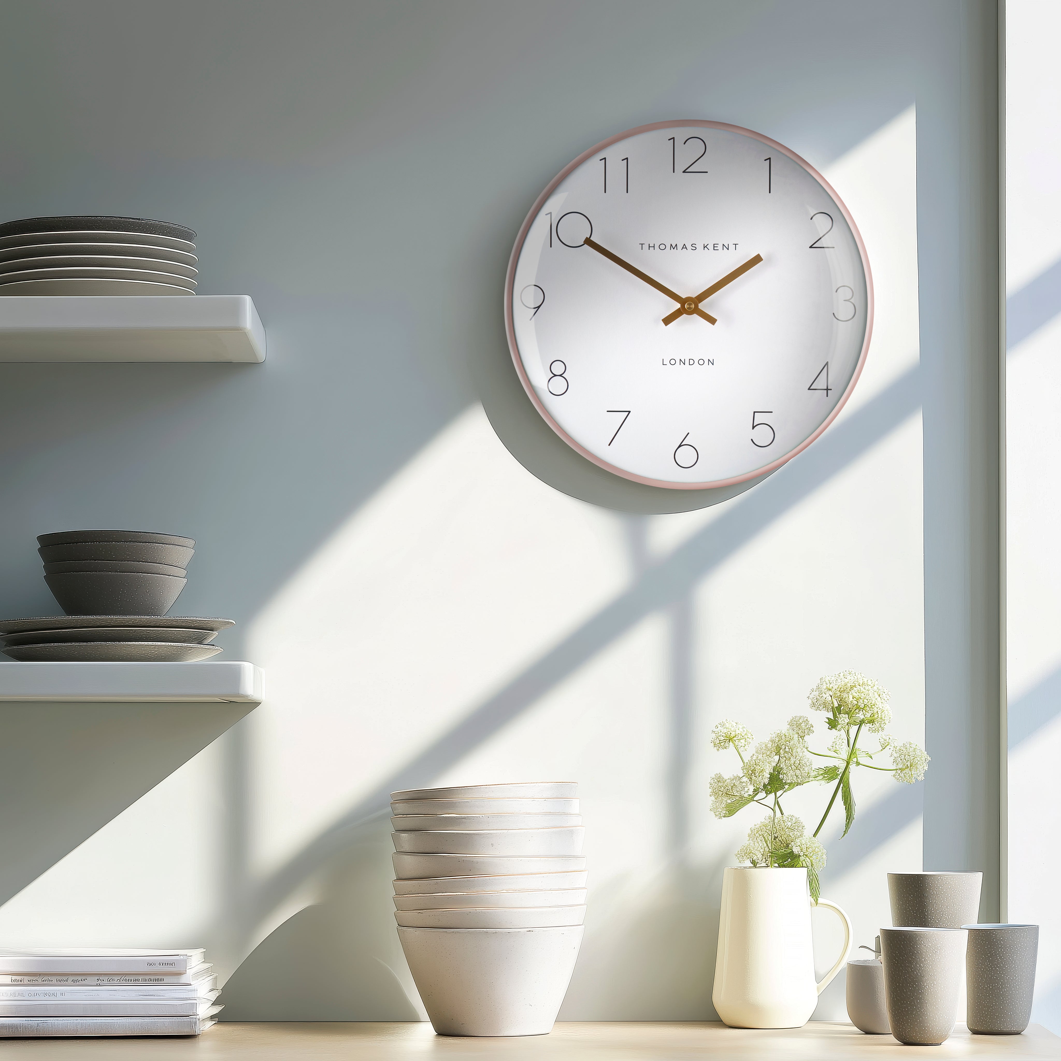 Ozzy Wall Clock in Dusty Pink