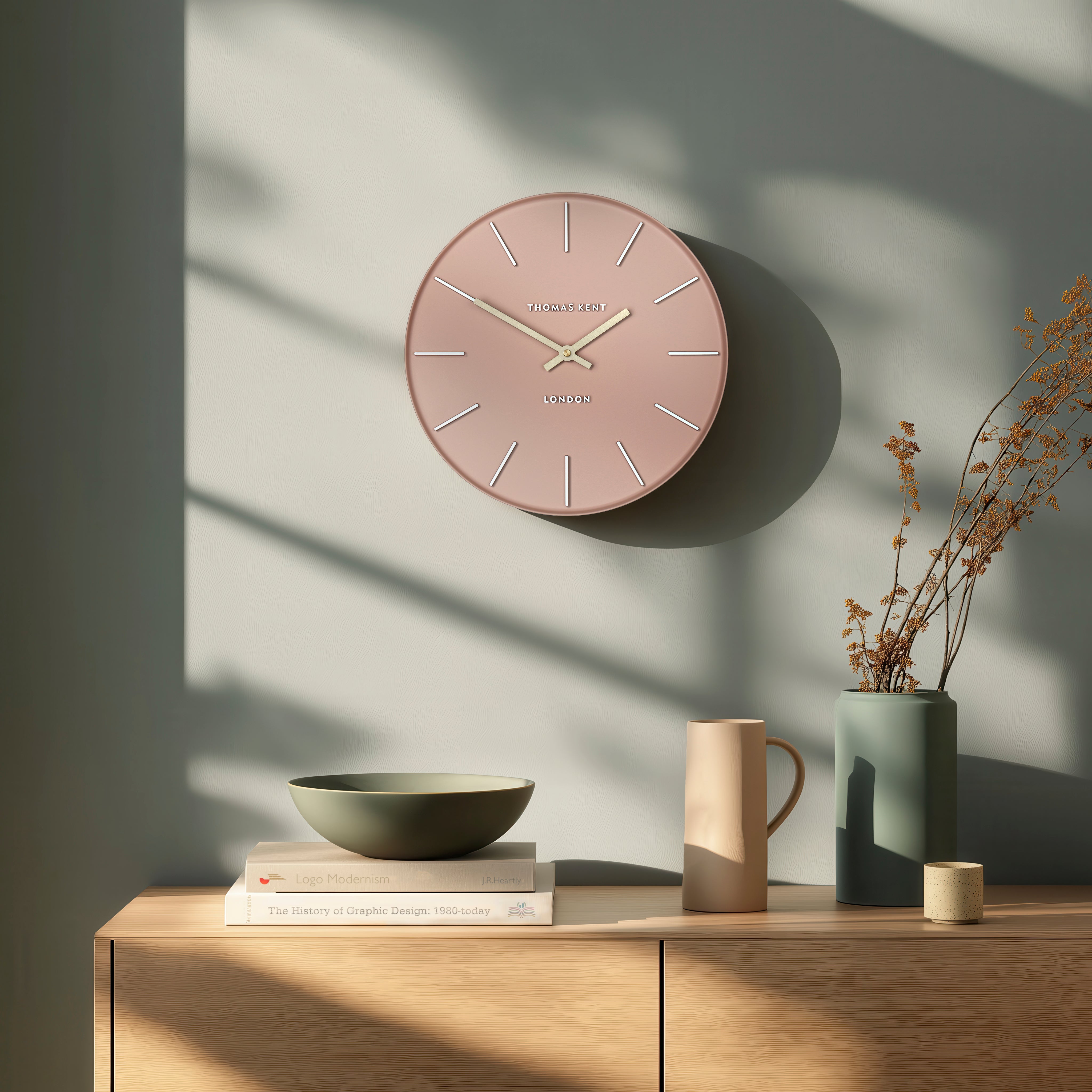 Osprey Wall Clock in Blush Pink