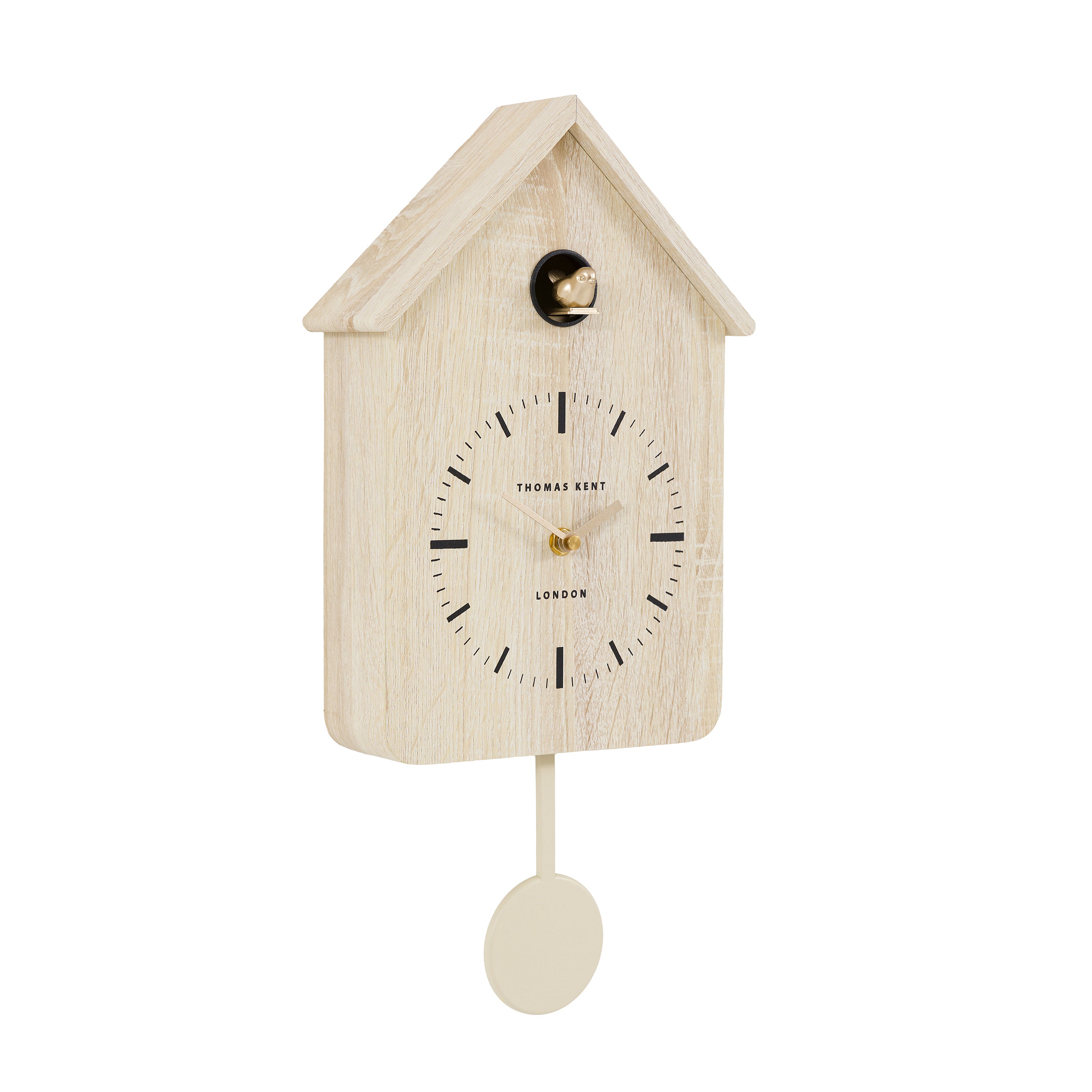 Cuckoo Wall Clock in Washed Oak
