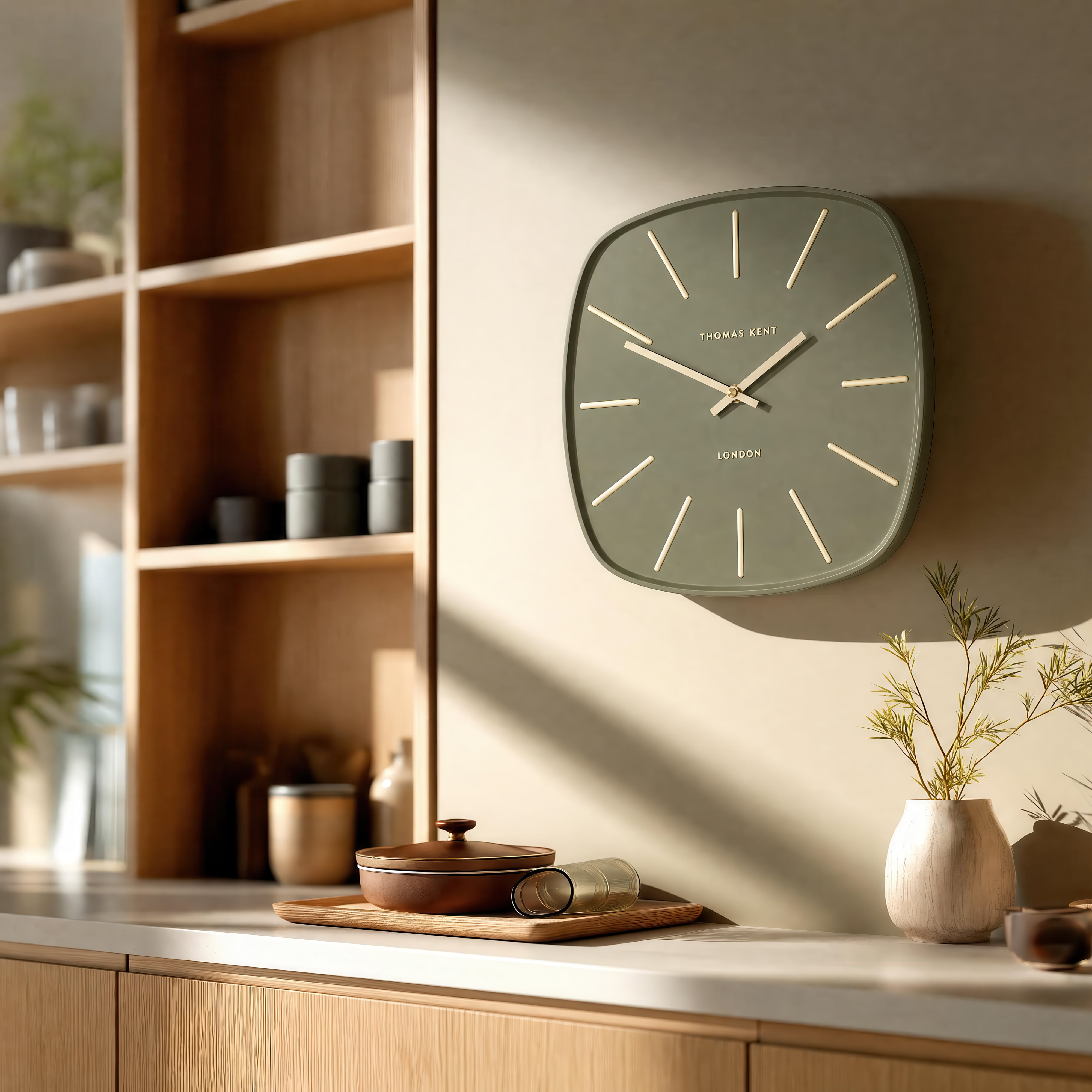Bistro Wall Clock Olive