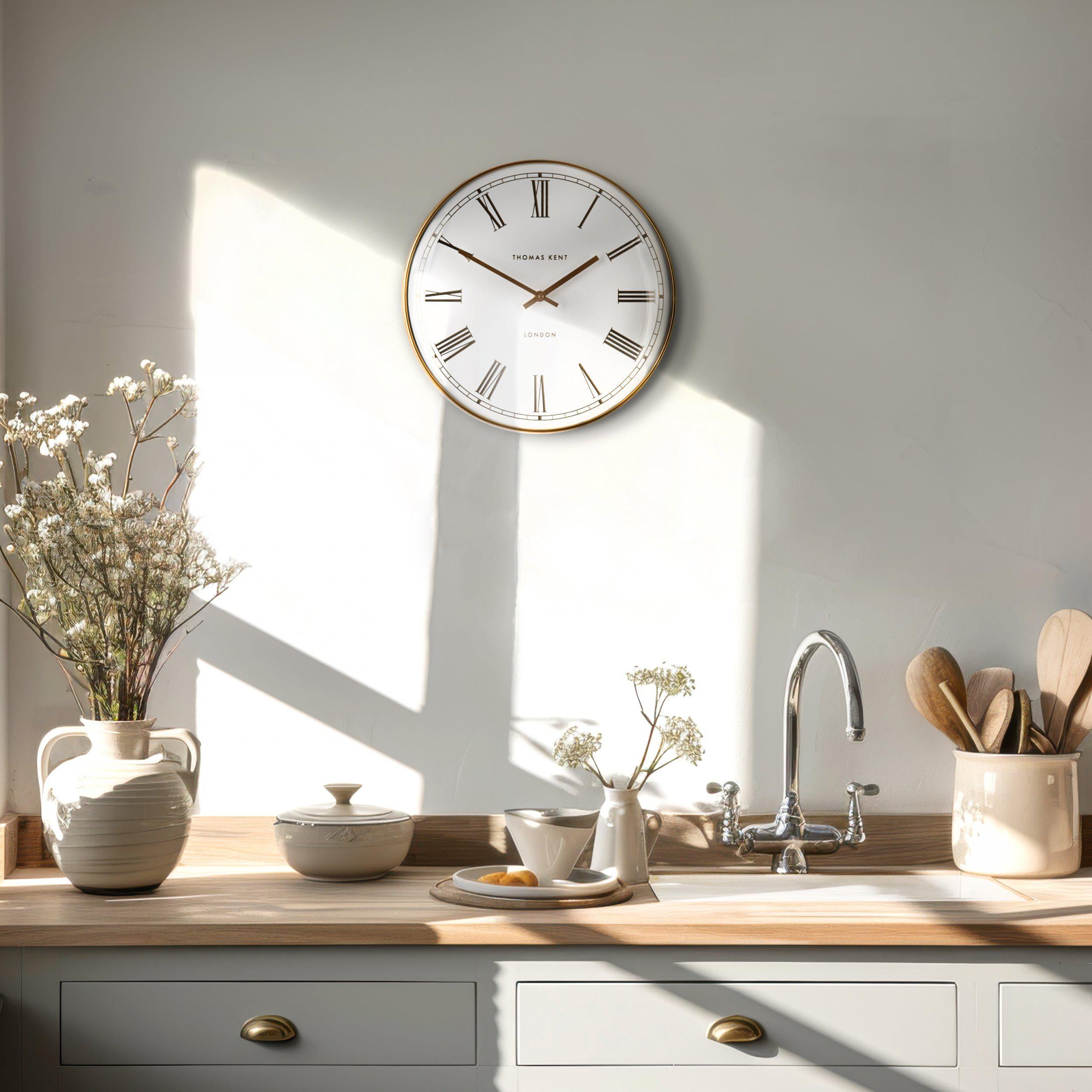 Hartley Wall Clock in Off White - Hartley Gold