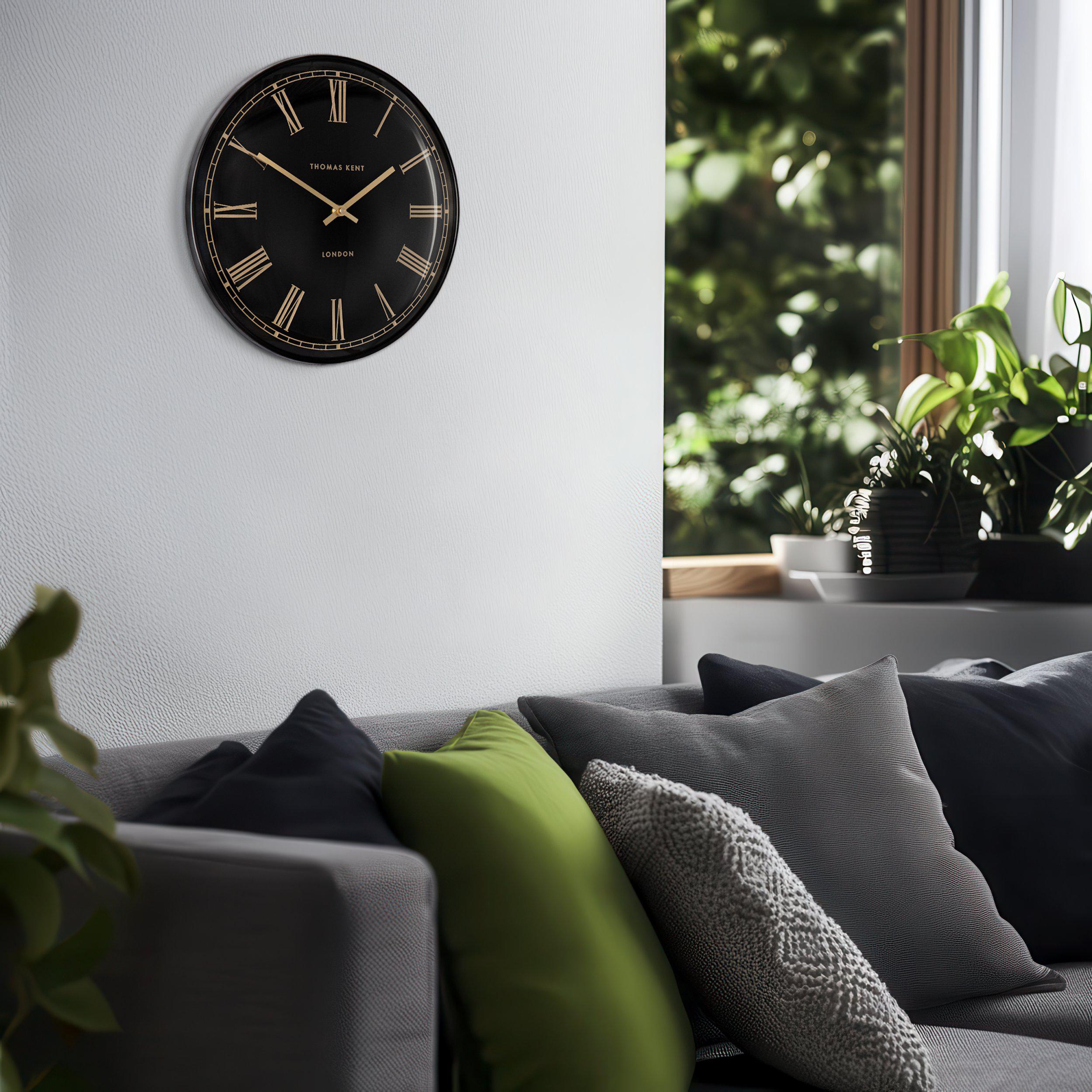 Hartley Wall Clock in Black - Black