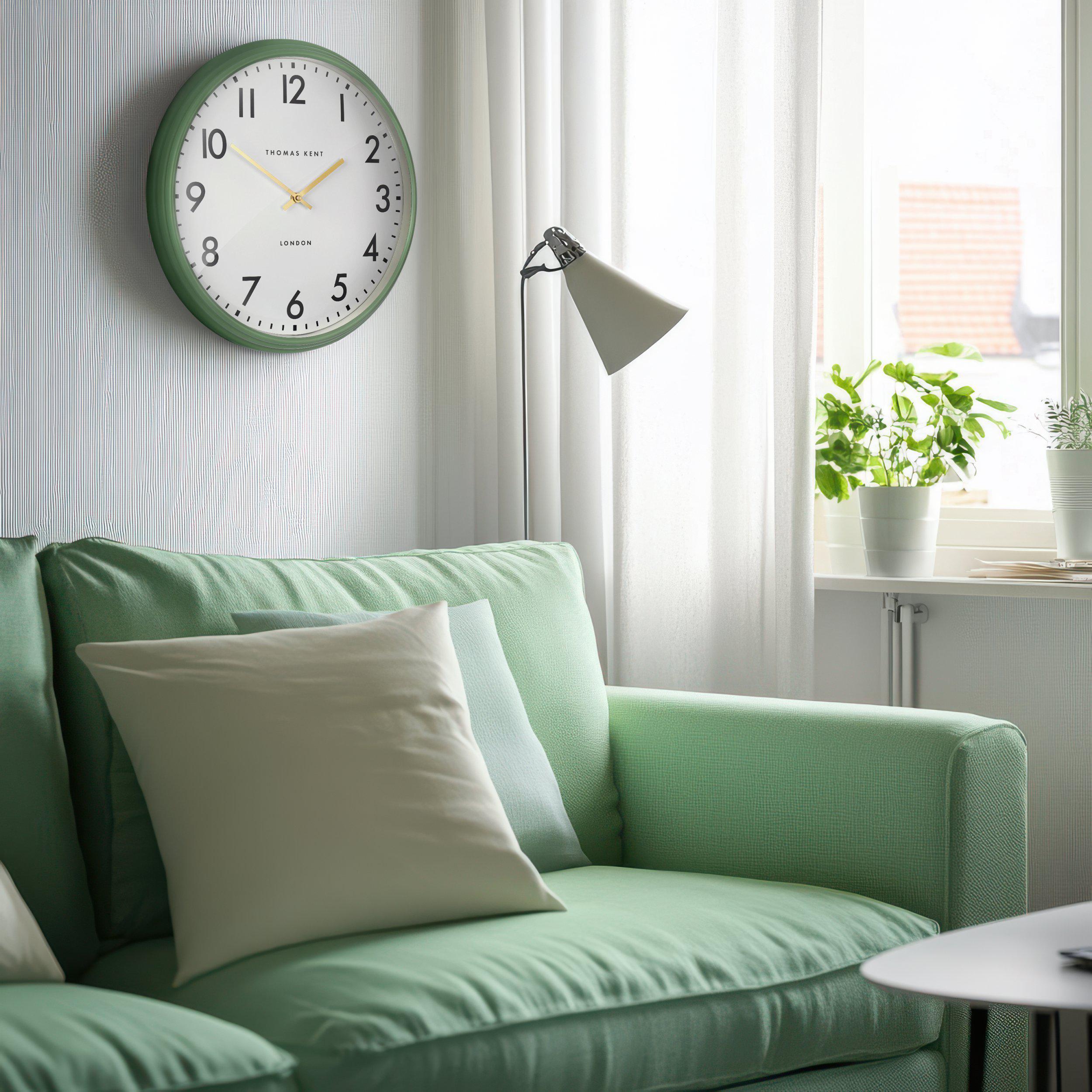 Juniper Wall Clock in Green - Olive Green