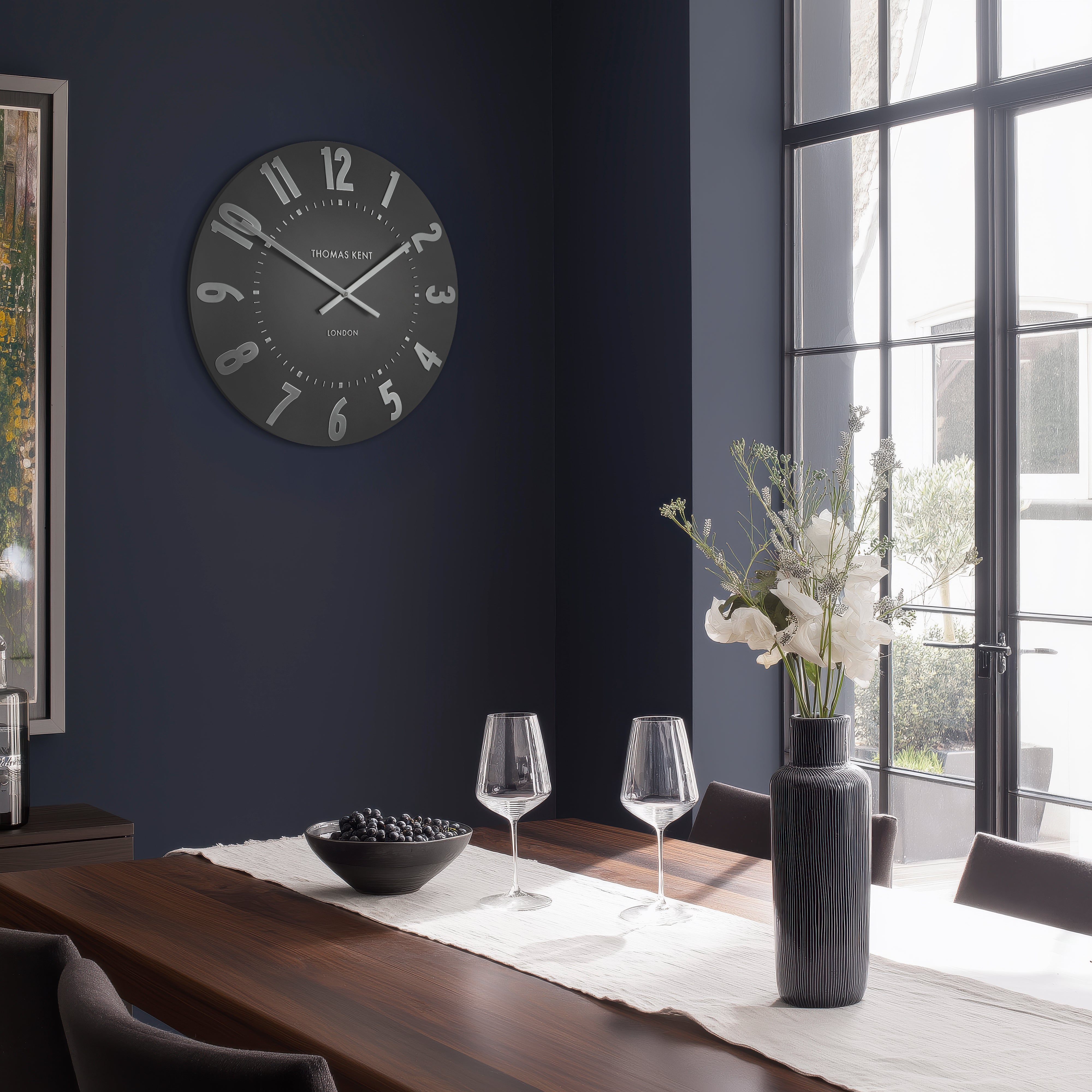 Mulberry Large Wall Clock in Graphite Silver
