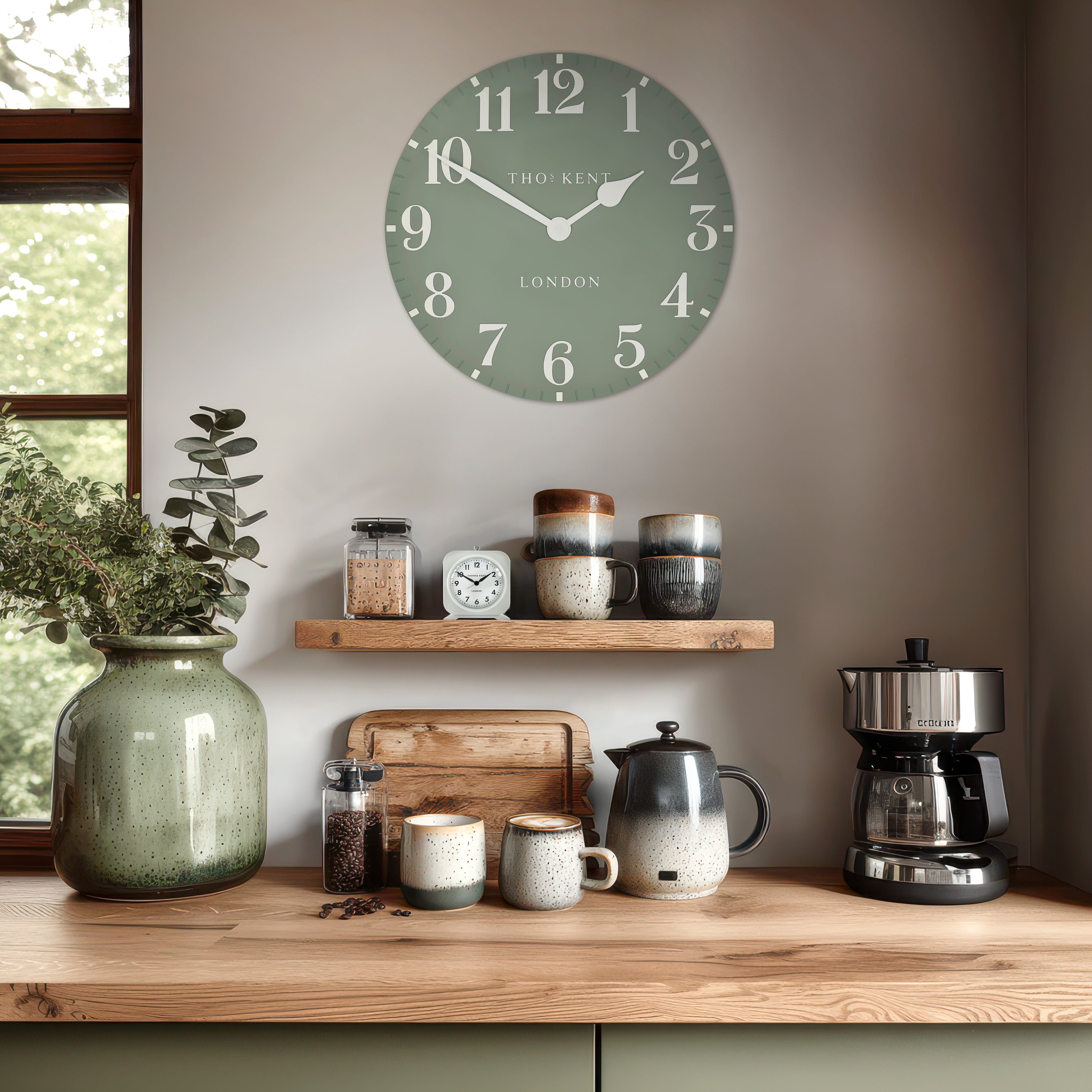 Arabic Wall Clock in Seagrass