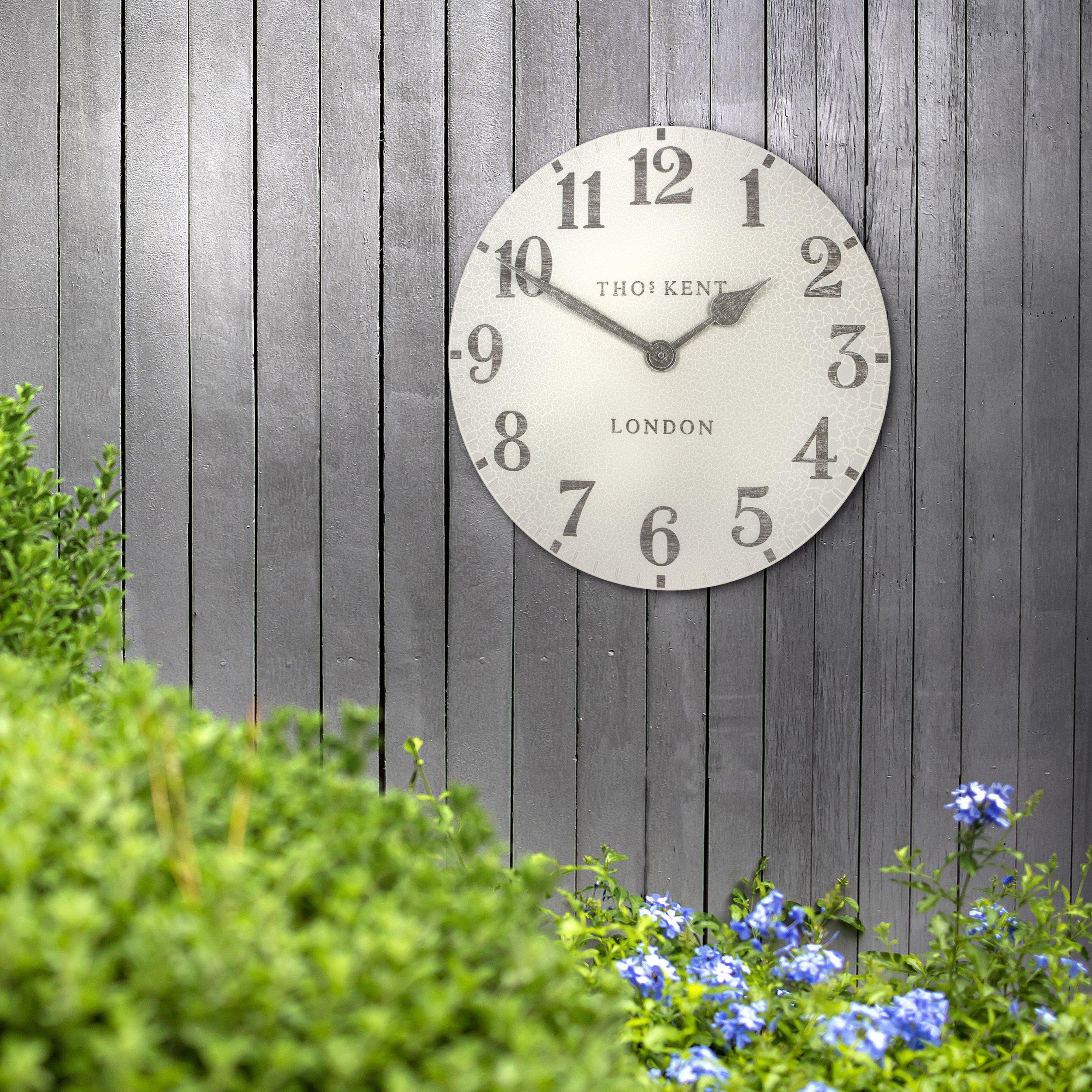 Arabic Outdoor Wall Clock in Crackle Cream - Crackle Cream