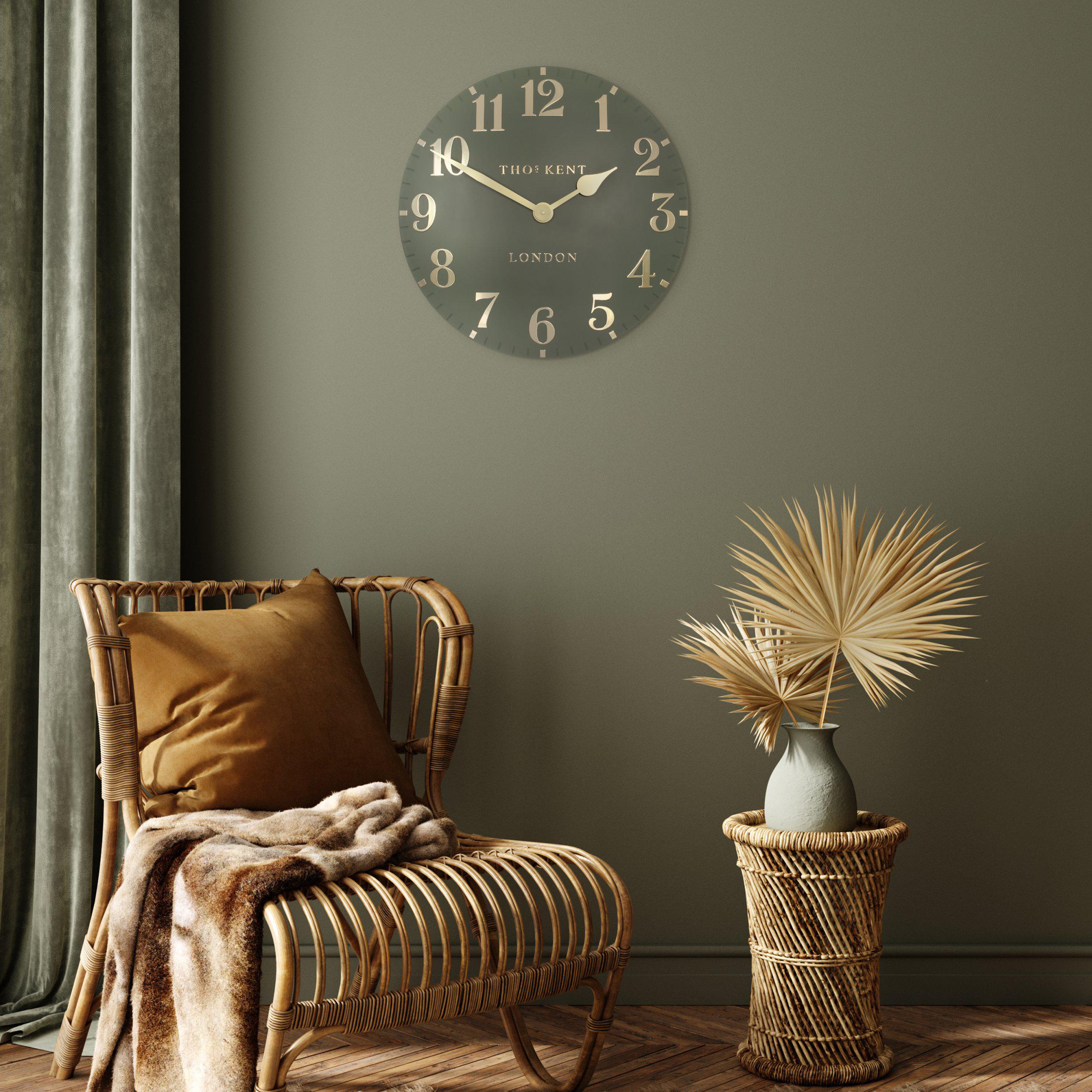 Arabic Wall Clock in  Lichen Green - Lichen Green