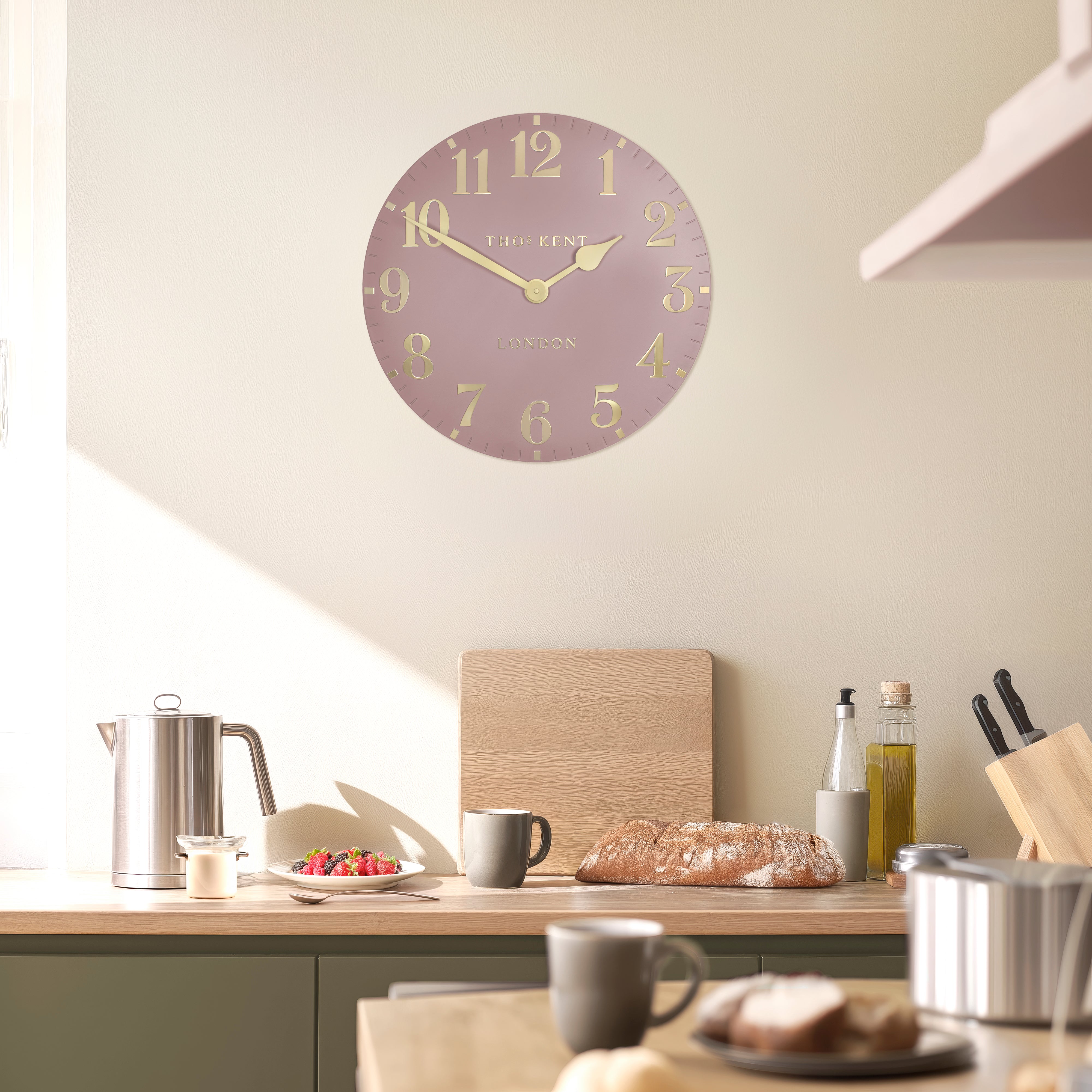 Arabic Large Wall Clock in Blush Pink