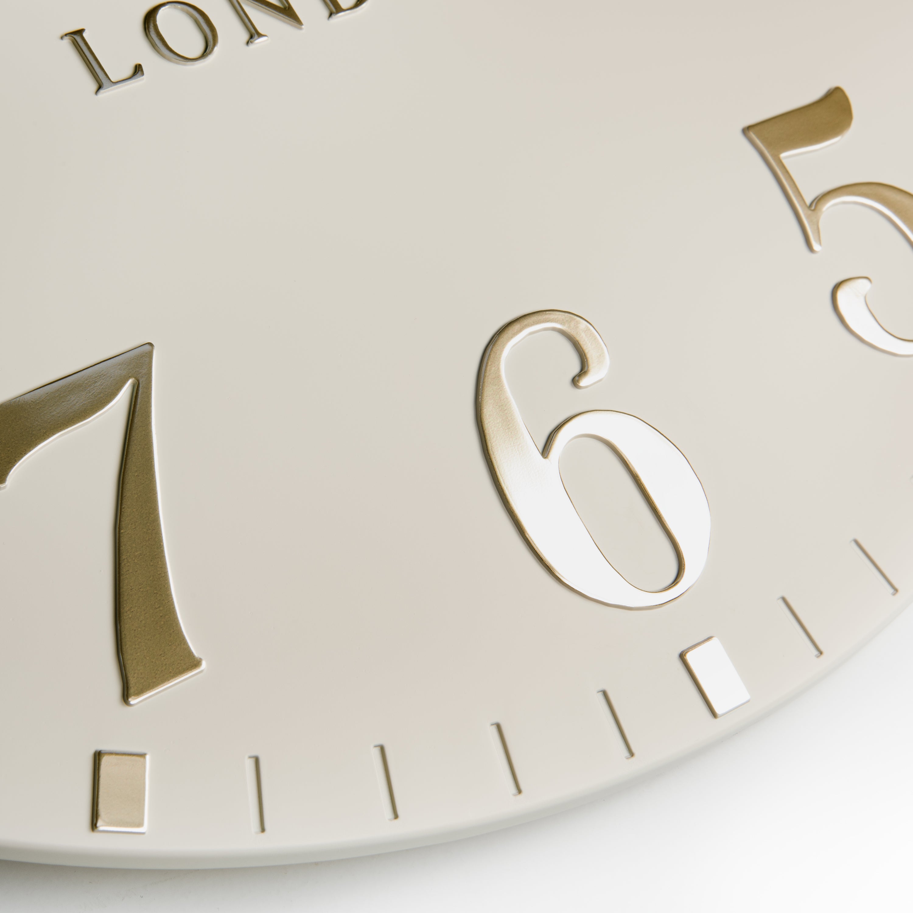 Arabic Wall Clock in Oatmeal - Oatmeal