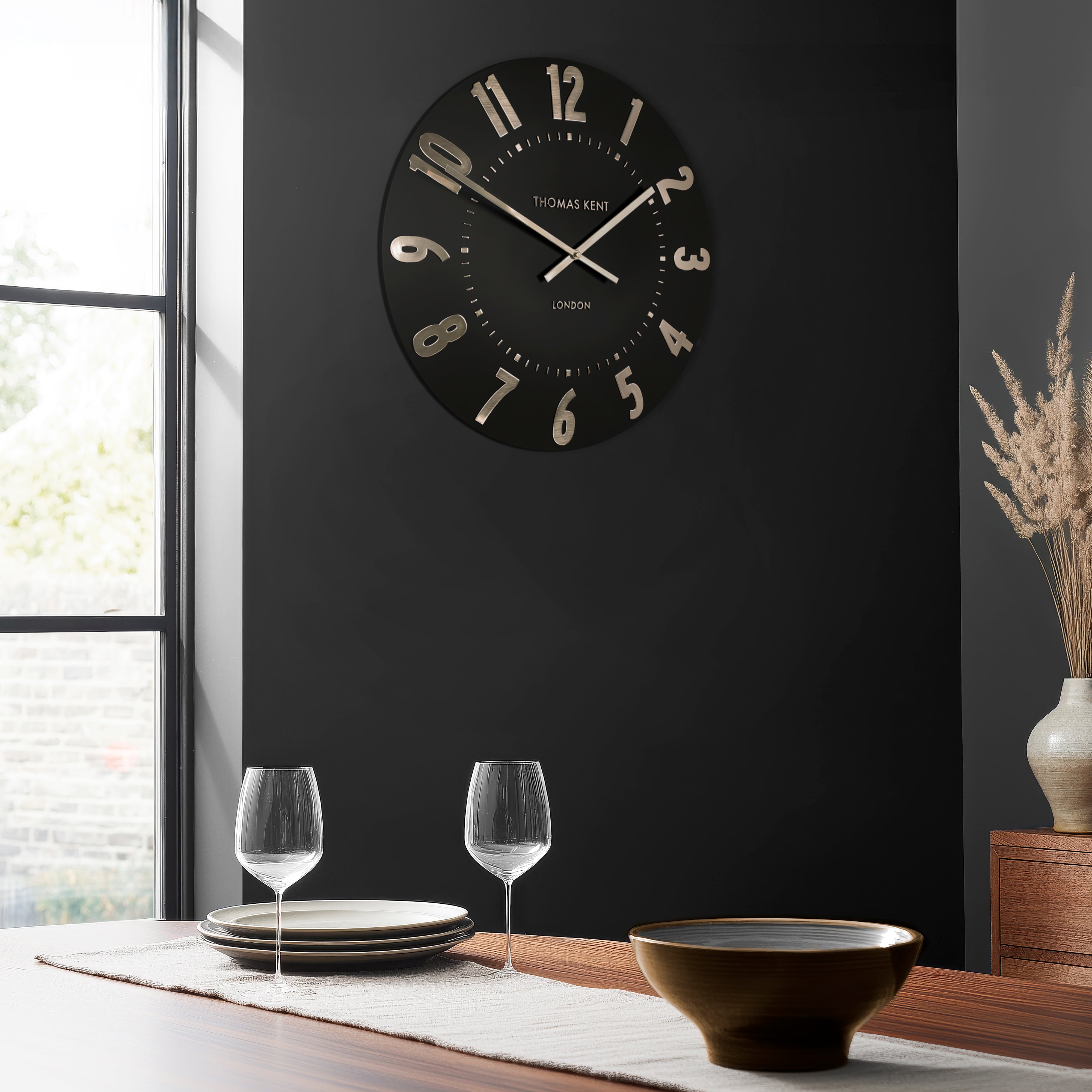 Mulberry Large Wall Clock in Noir