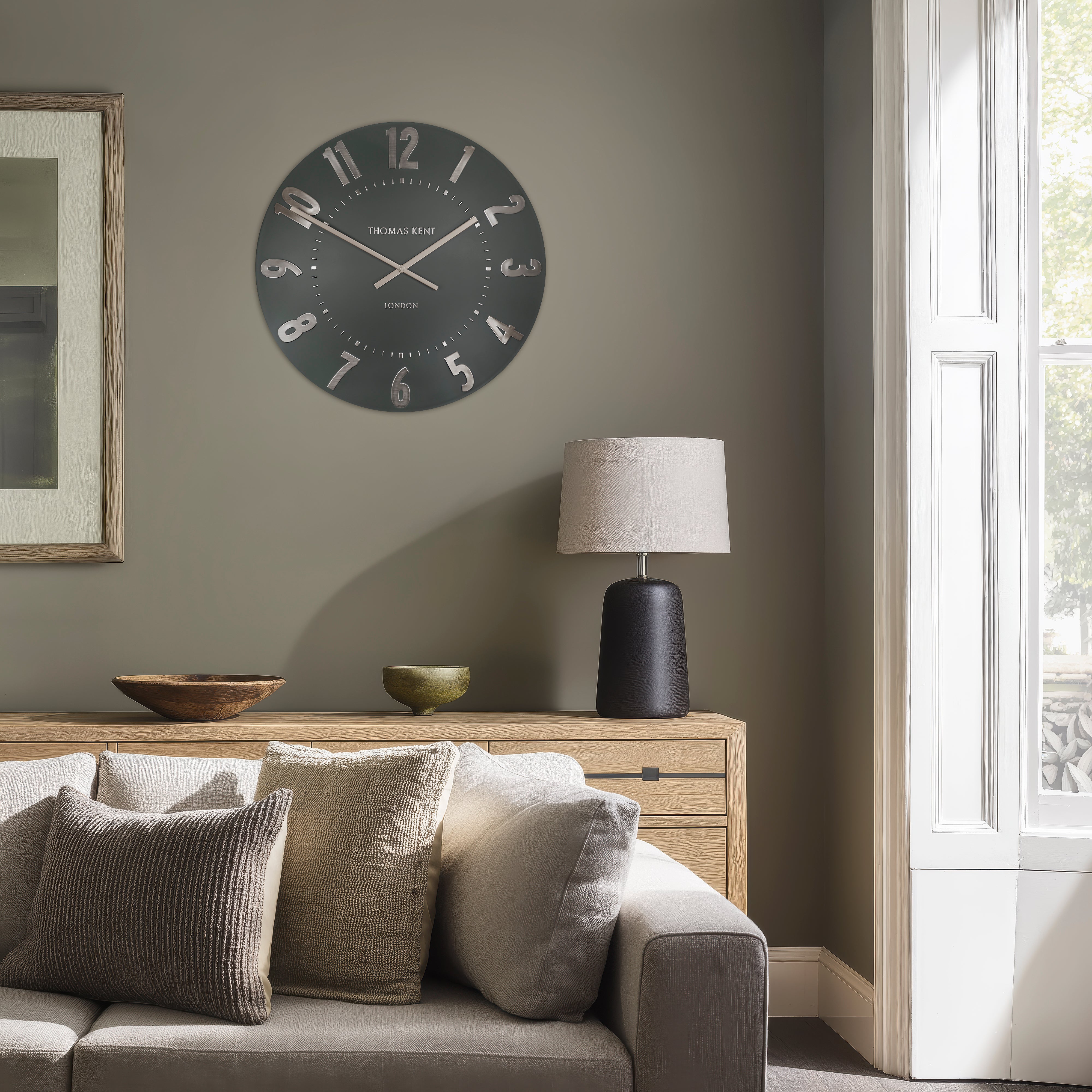 Mulberry Large Wall Clock in Olive Green