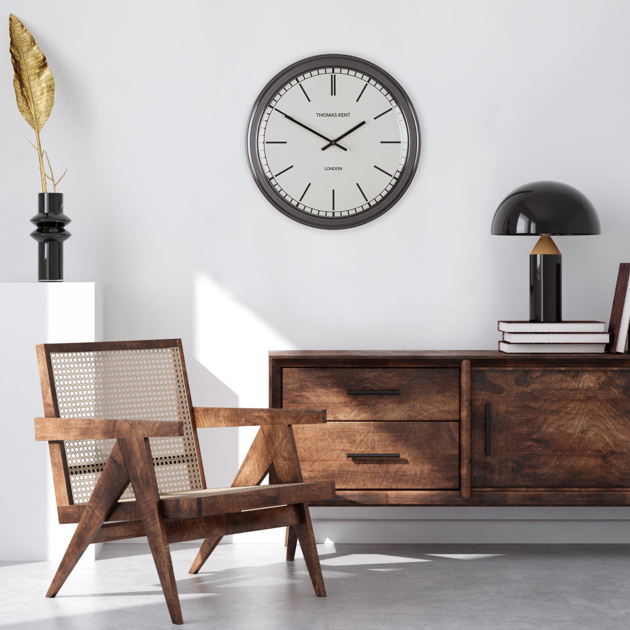 Haymarket Wall Clock in Slate - Slate