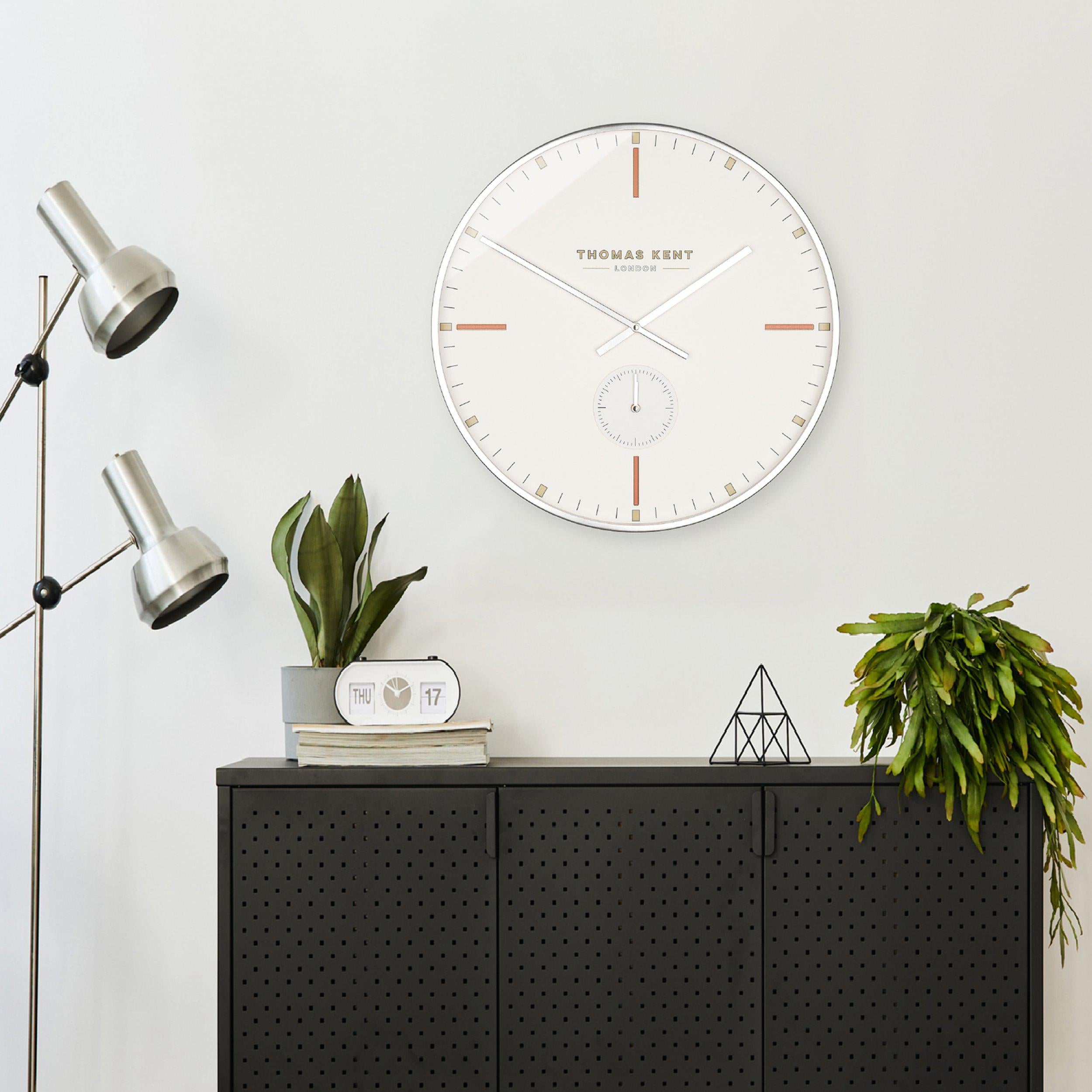 Architect Sterling Wall Clock in Silver - Silver