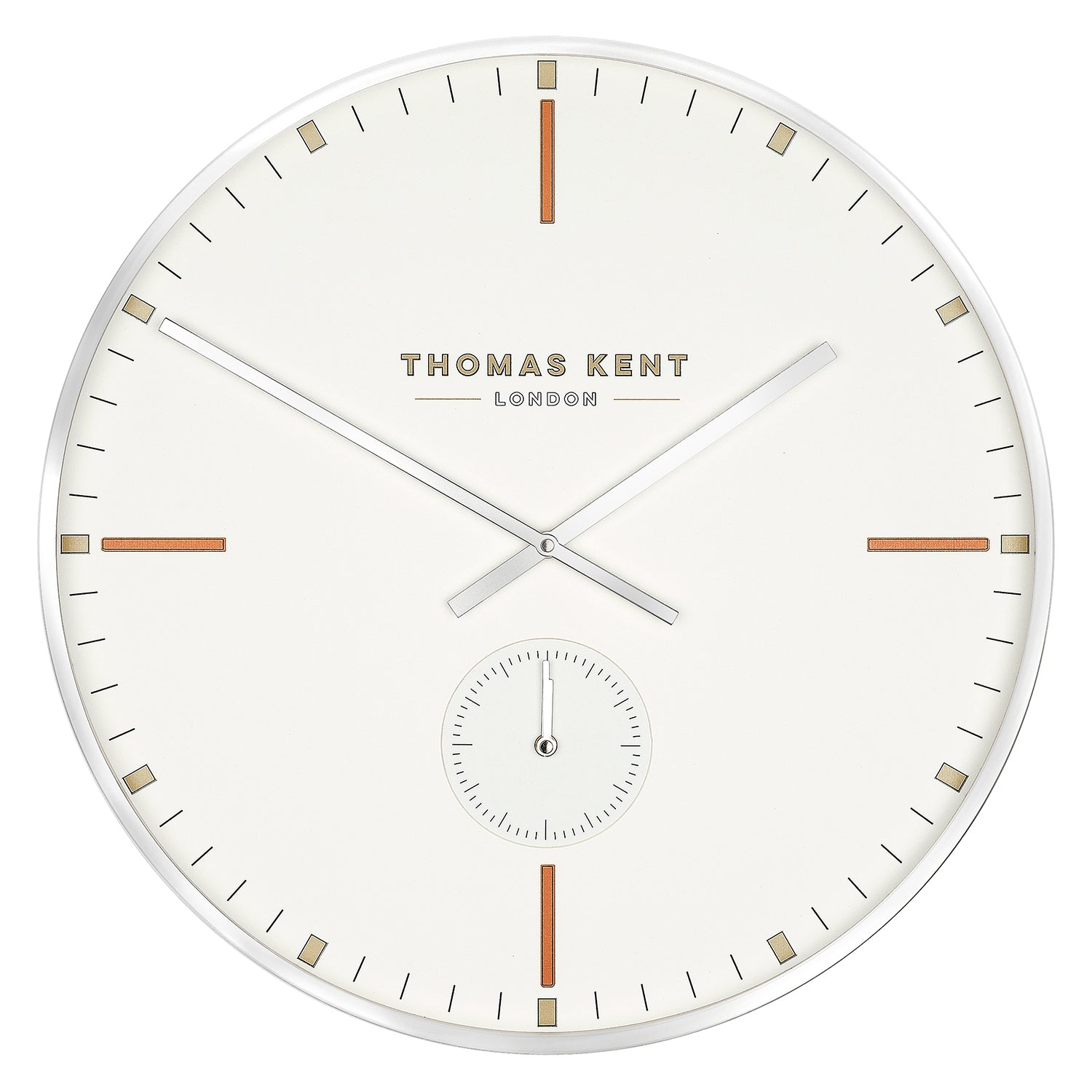 Architect Sterling Wall Clock in Silver - Silver