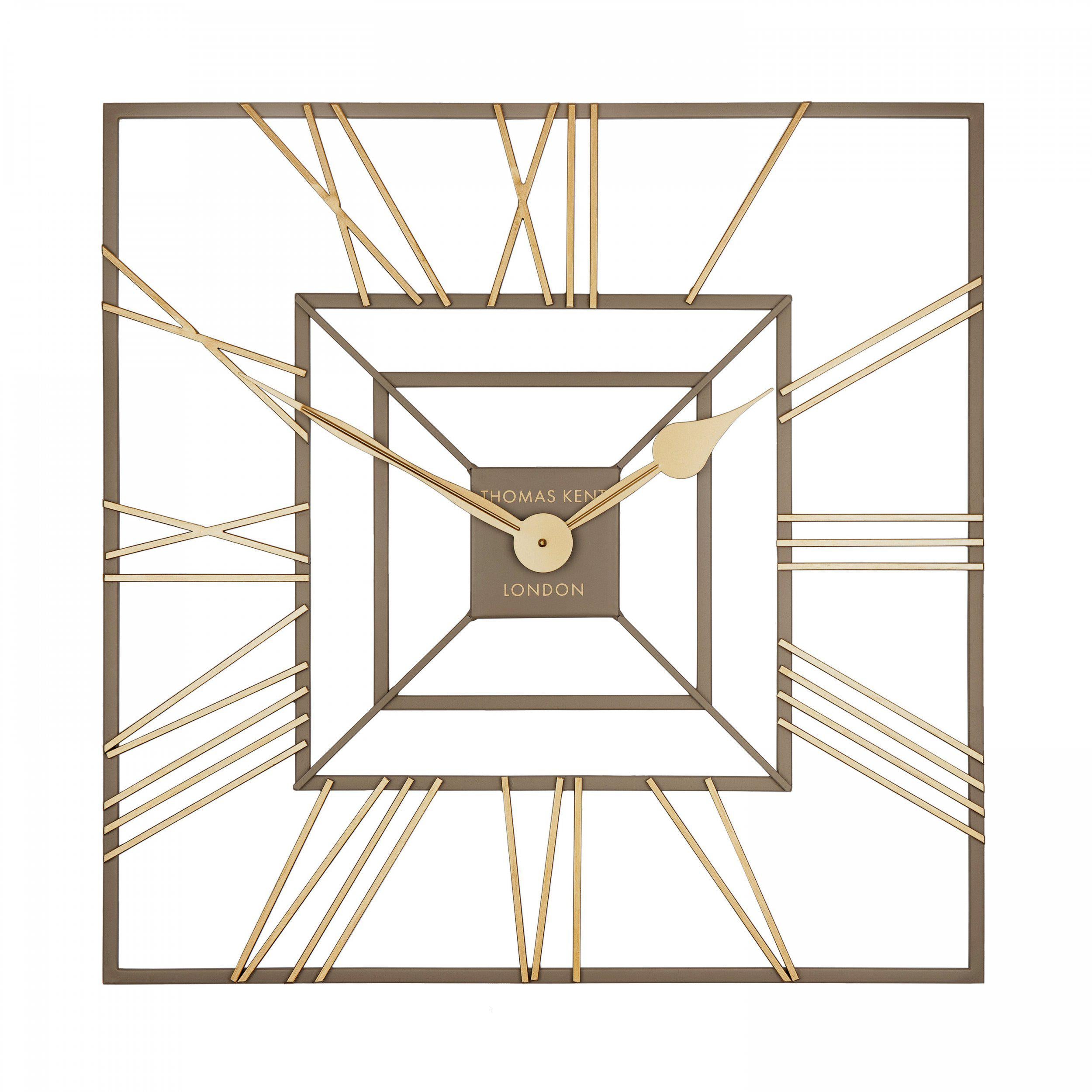 Summer House Square Wall Clock - Gold