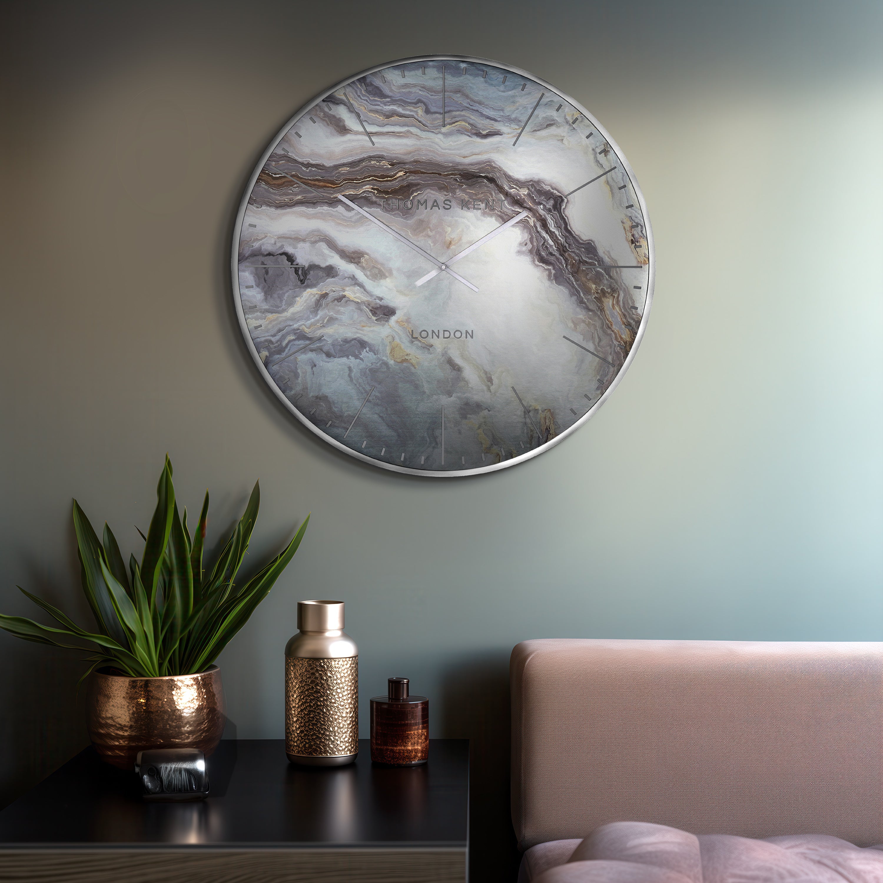 Oyster Oversized Wall Clock Glacier