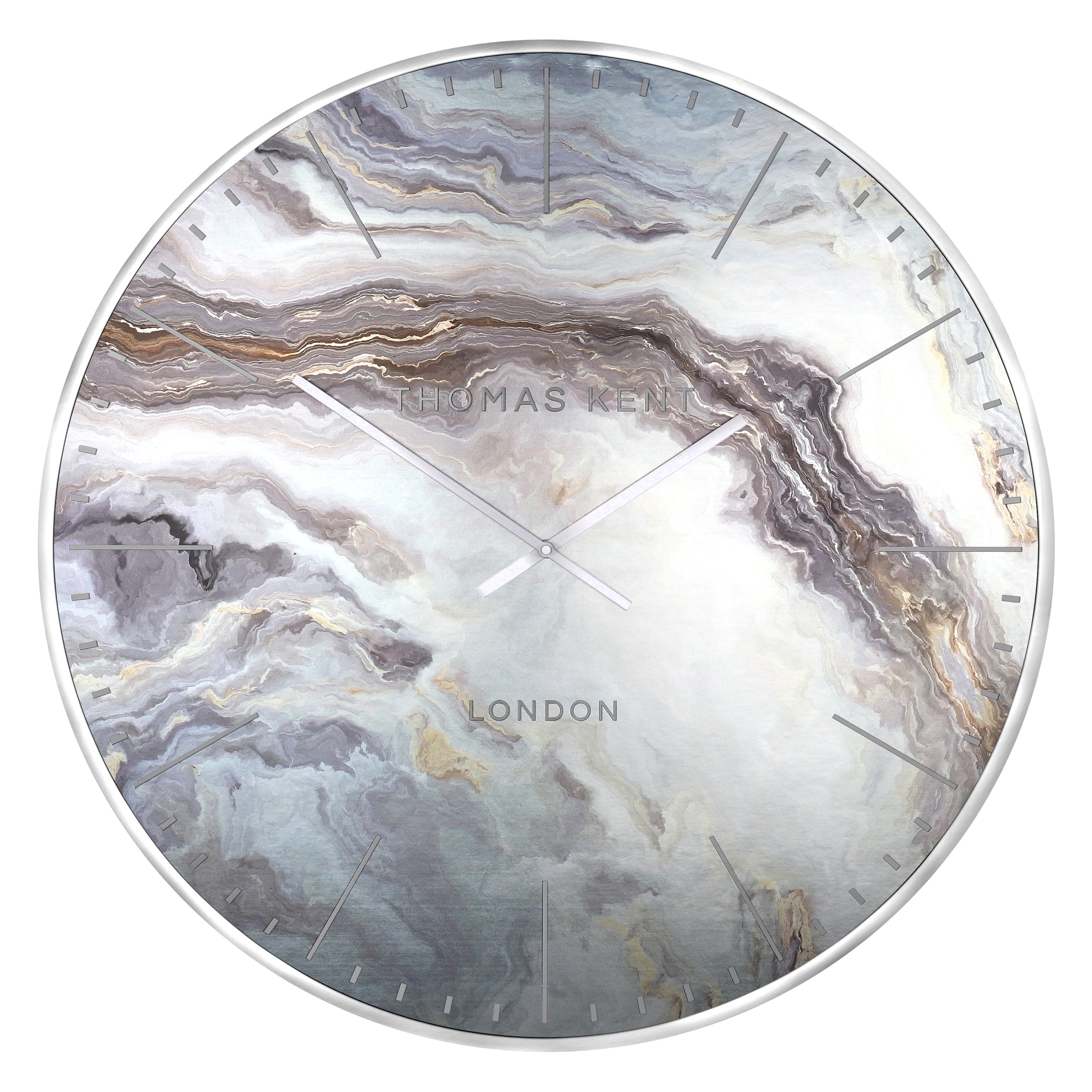 Oyster Wall Clock Glacier - Silver
