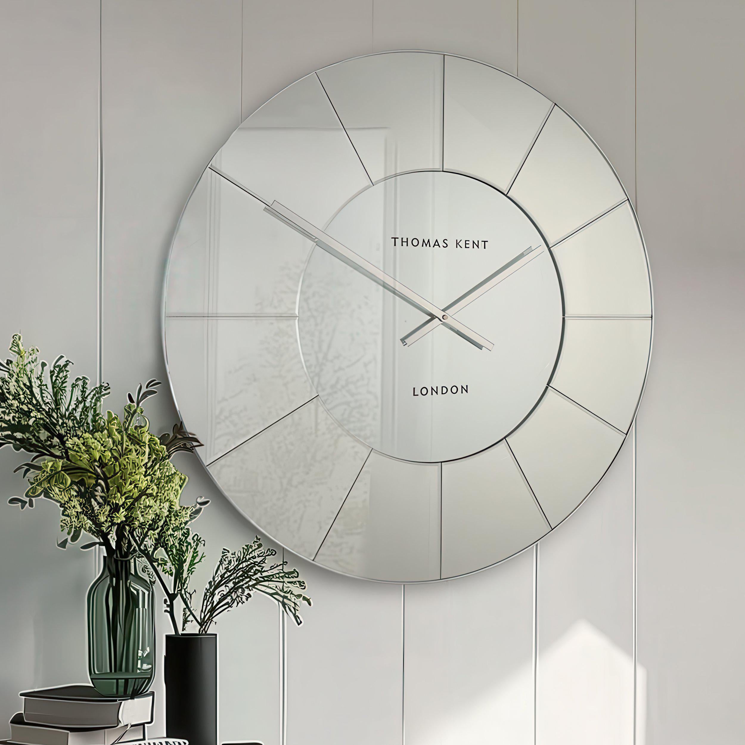 Hamilton Mirror Wall Clock - Silver