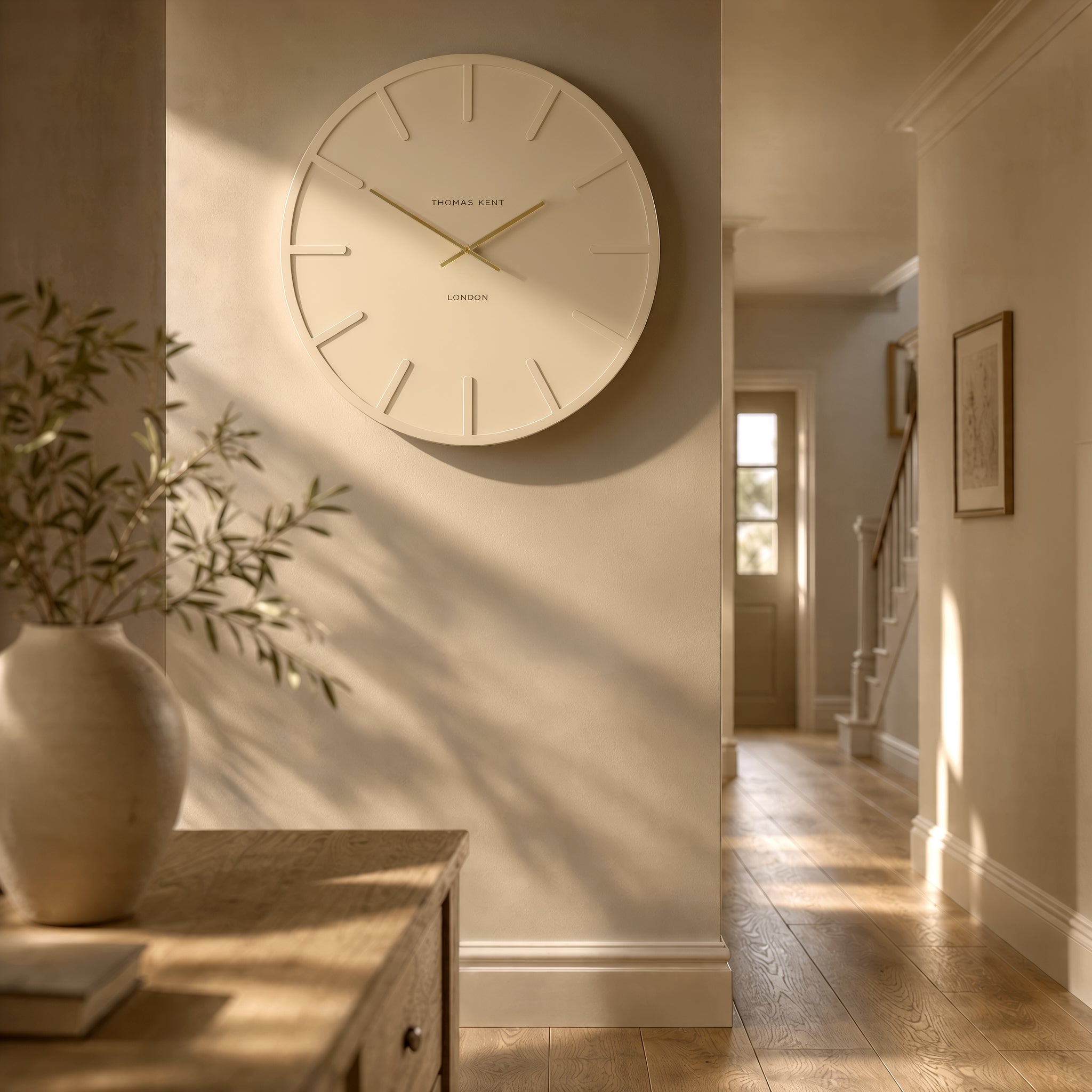 Larson Wall Clock in Cream