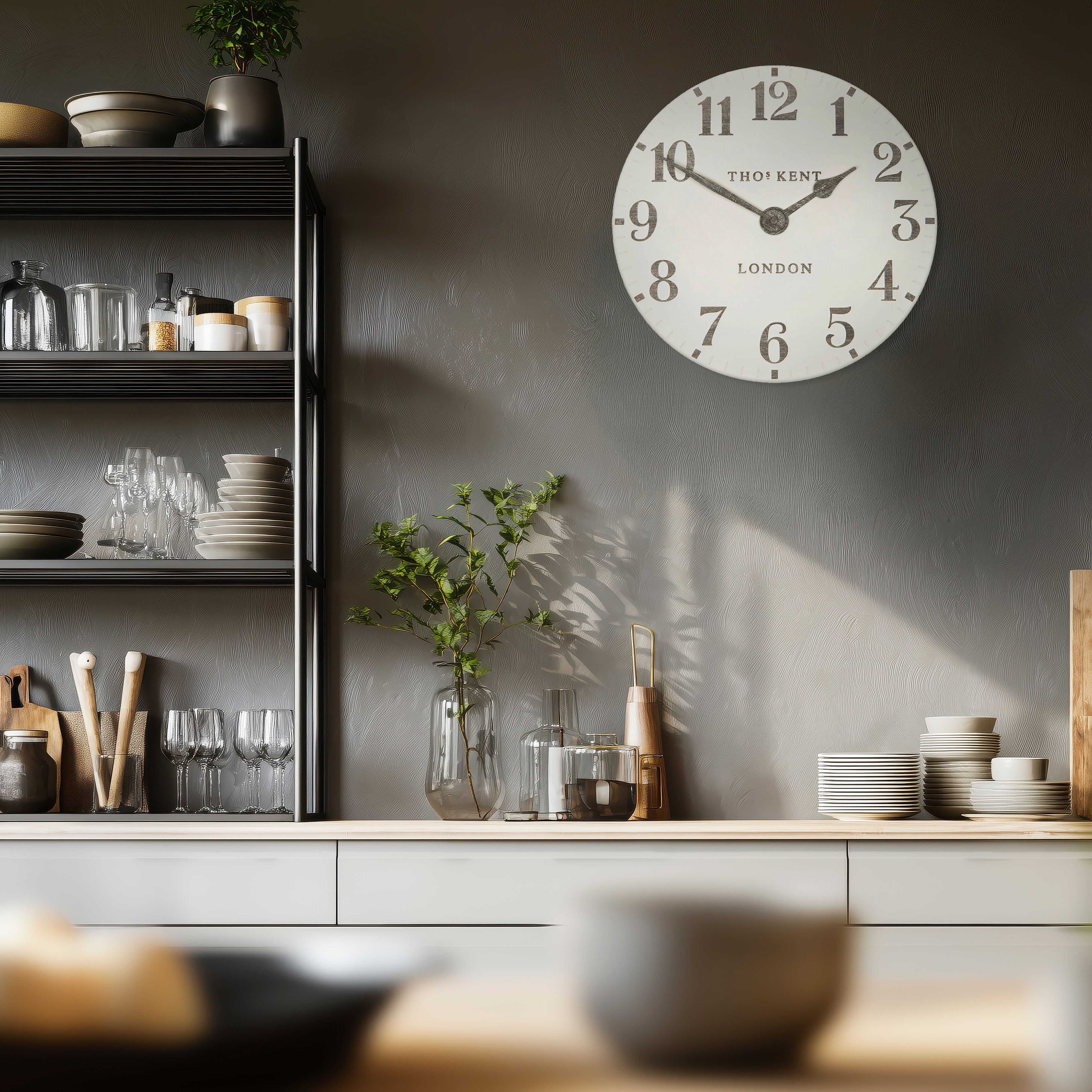Arabic Small Wall Clock in Limestone